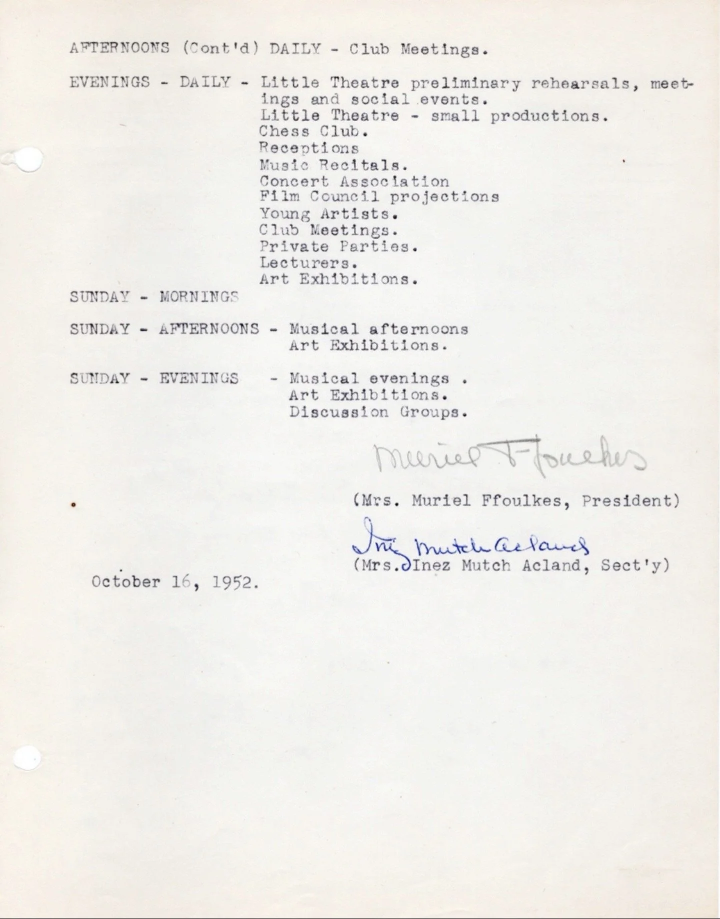 1952 - Minutes of an Extraordinary meeting (pg2)