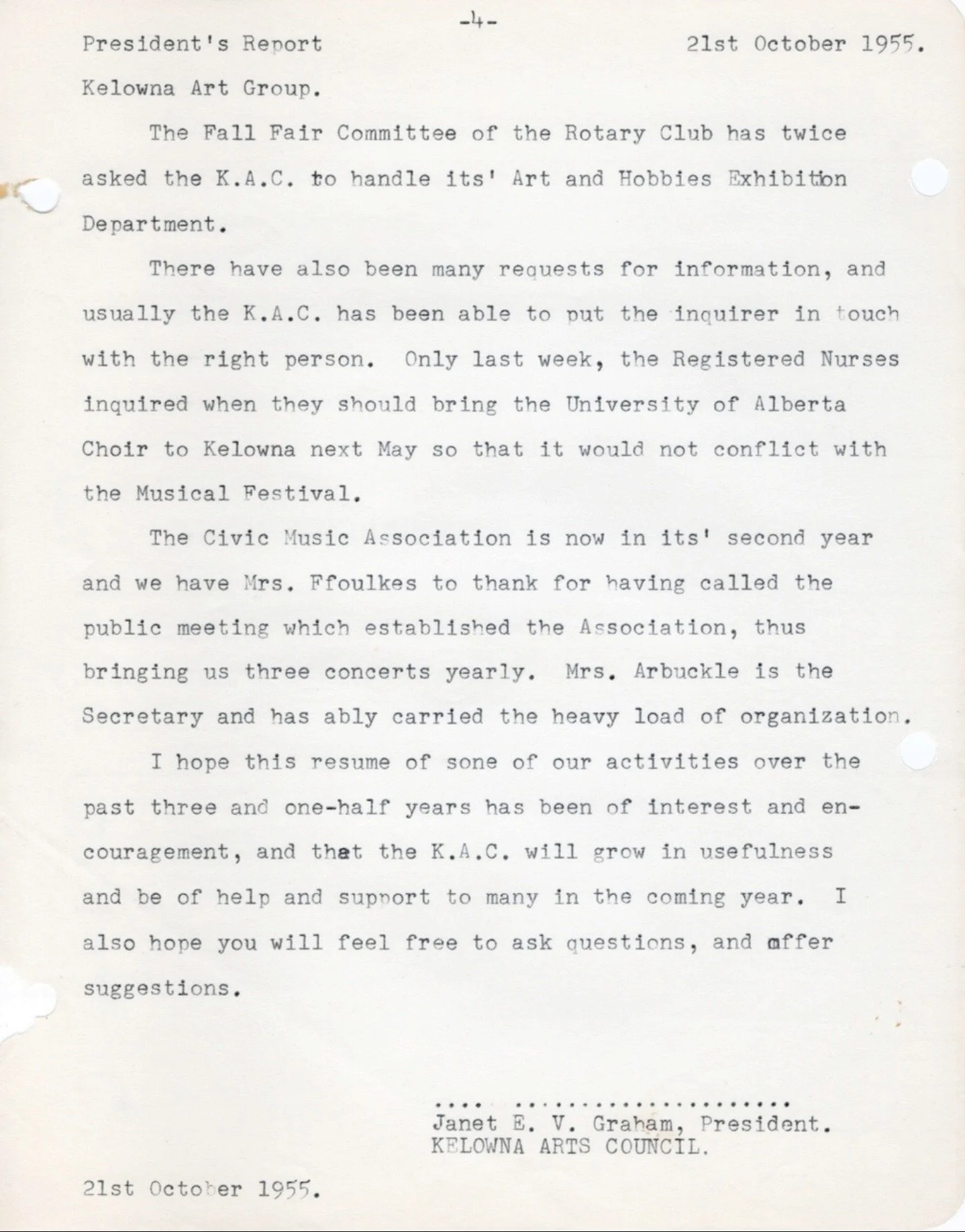 1955 - Presidents report (pg4)