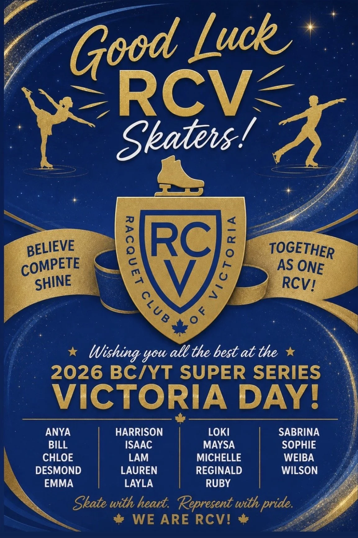 RCV logo and good luck message
