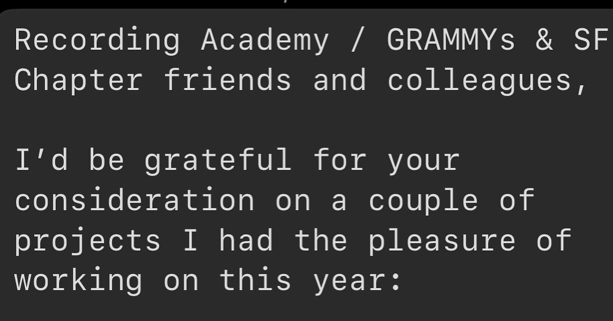 Kyle Athayde Dance Party &ndash; Yellow Album
A powerhouse big band full of next-gen talent. I recorded, mixed, and mastered it at 25th Street Recording. Submitted across Jazz, Arrangement, Composition, and Best Engineered categories.

La Do&ntilde;a