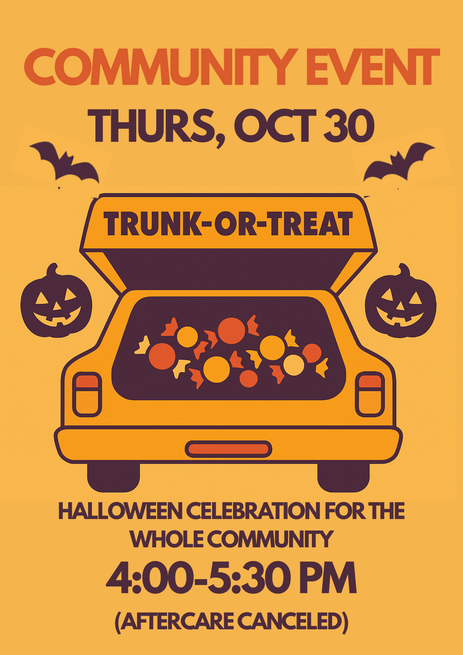 Trunk or Treat (Community Event – All Are Welcome!)
