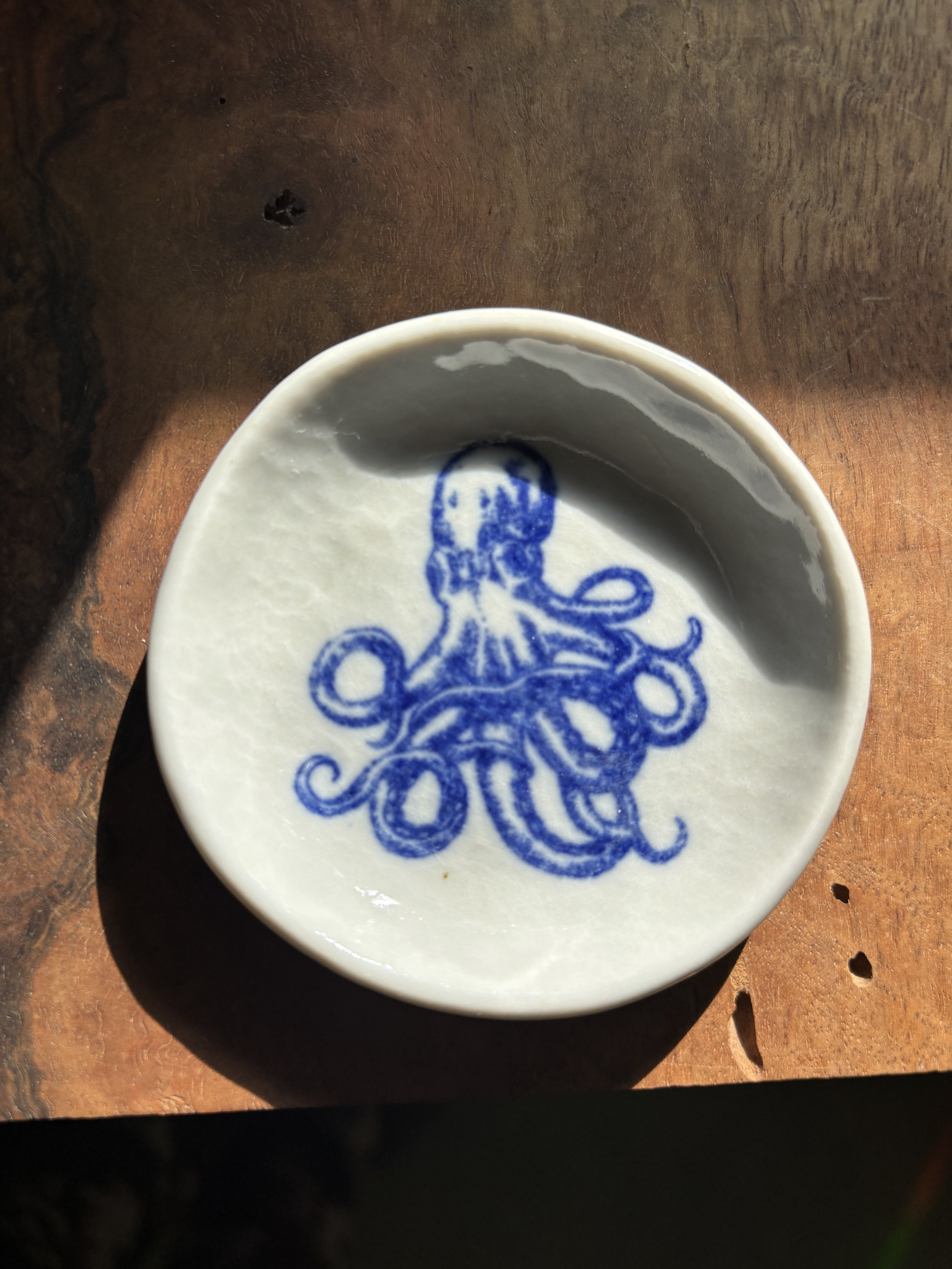 Porcelain Ring Dish (Blue Octopus #2)