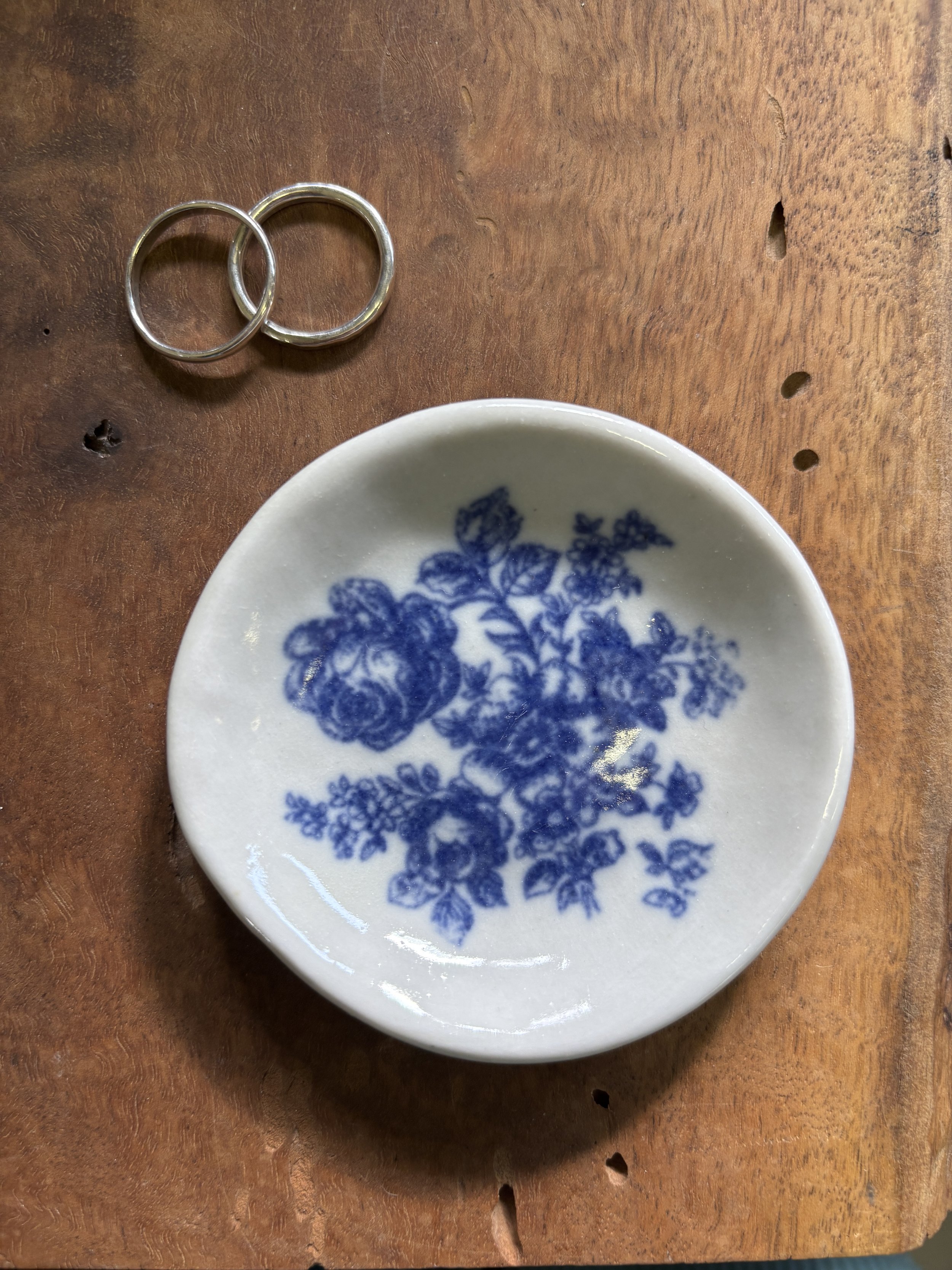 Porcelain Ring Dish (Blue Florals)