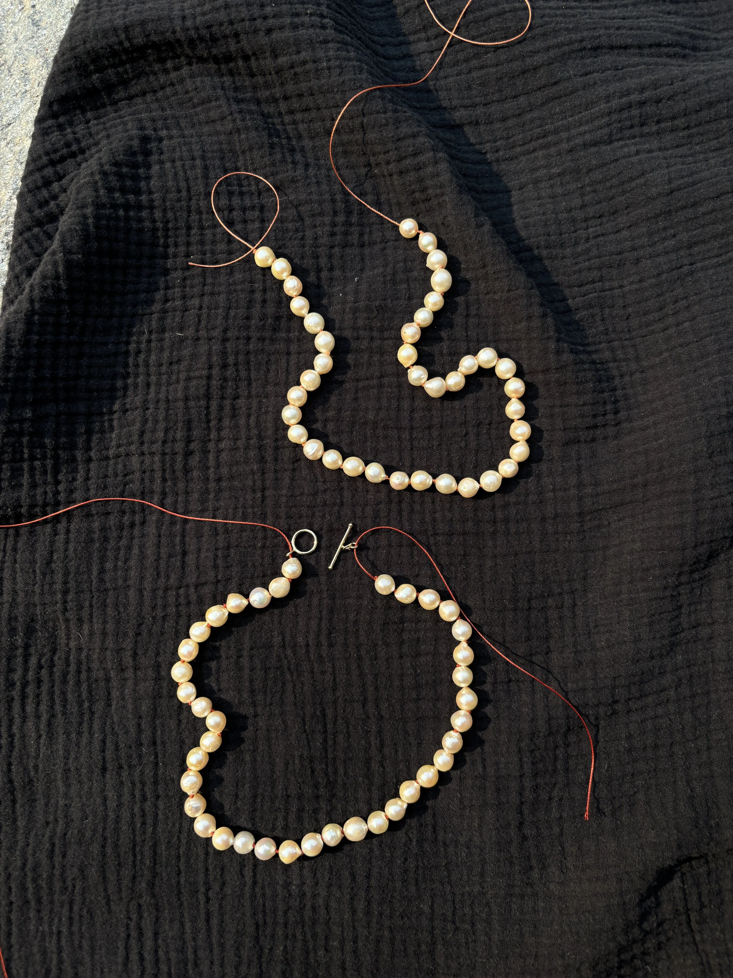 custom pearls & 14k gold clasp
