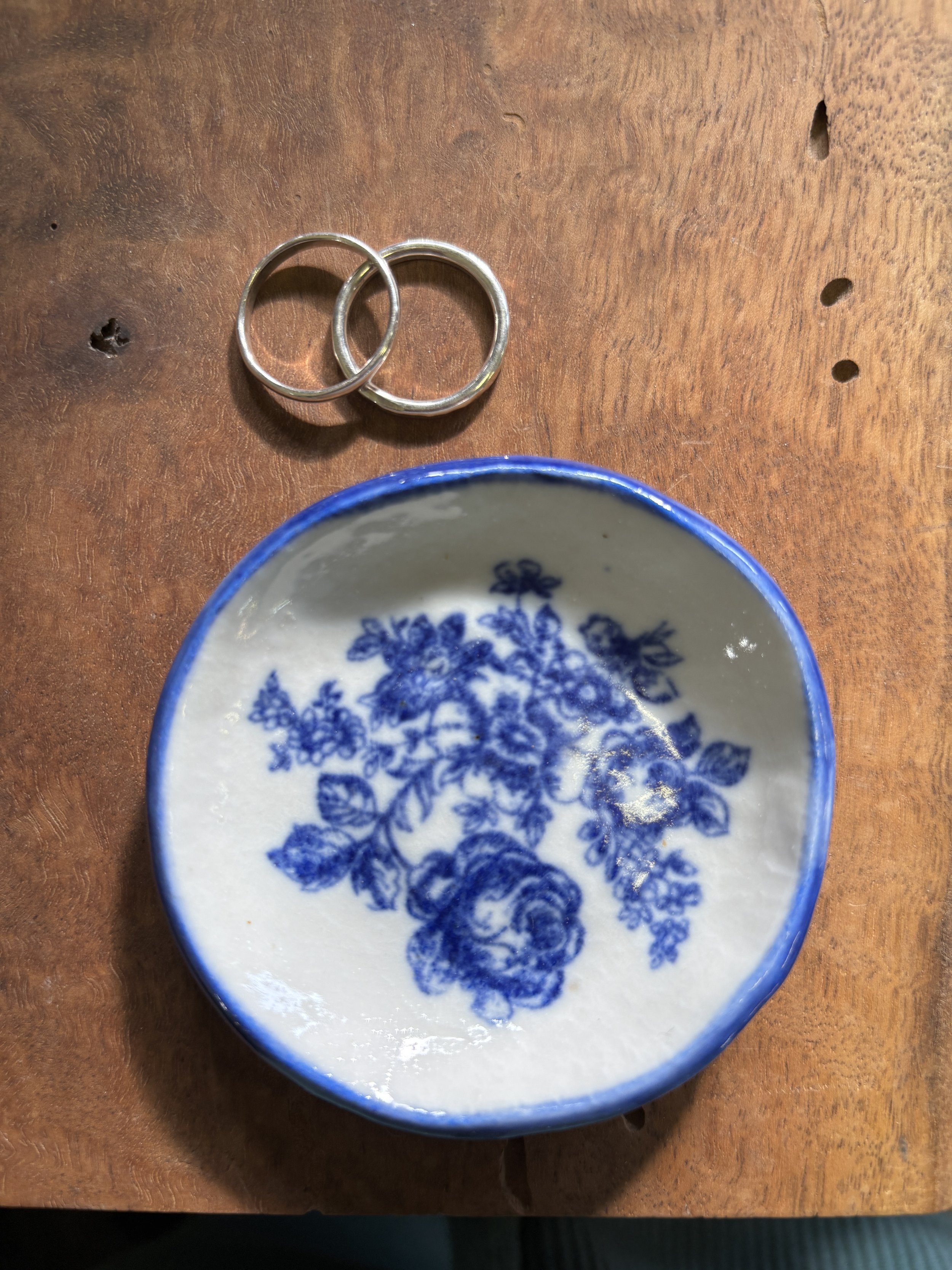 Porcelain Ring Dish (Blue Florals) #2