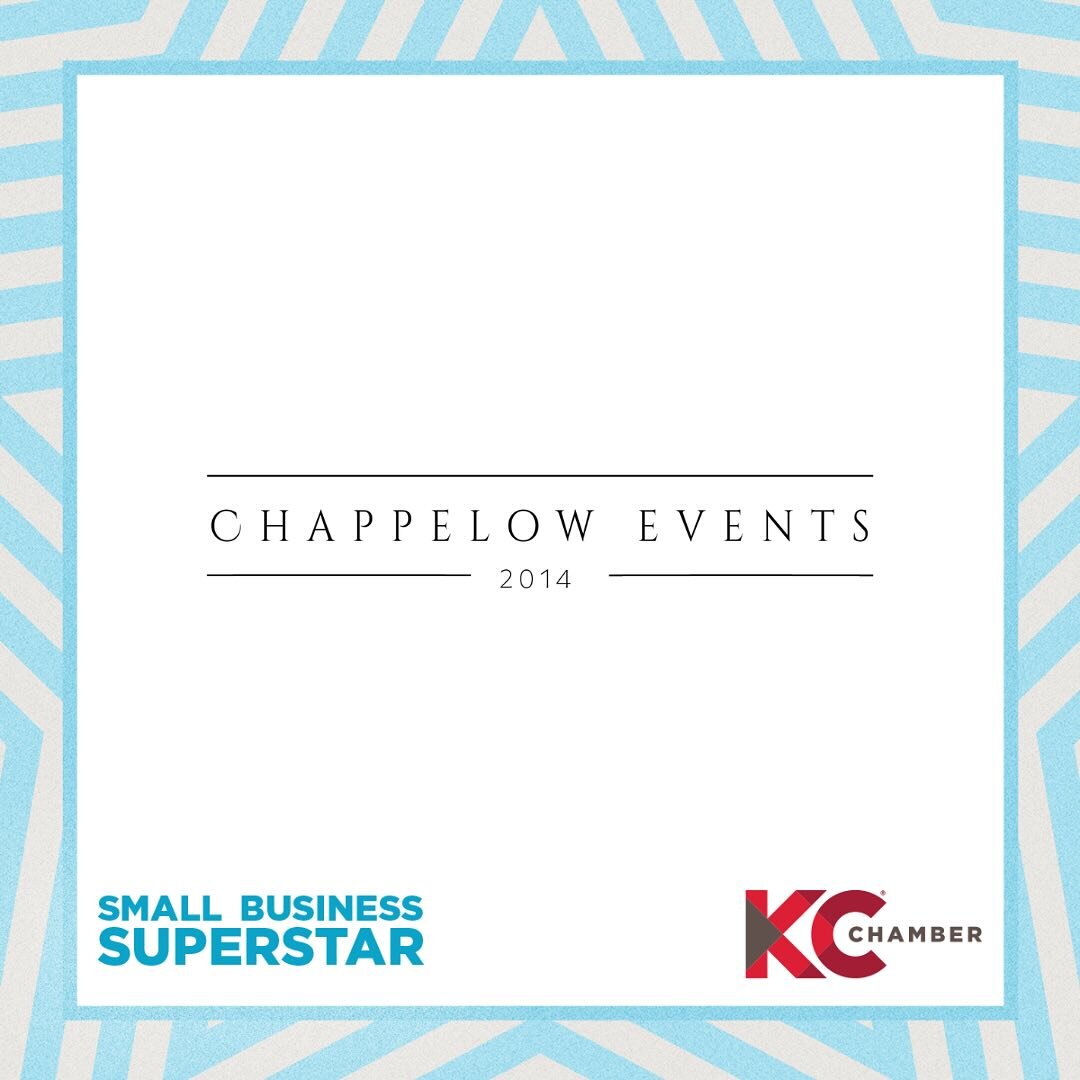 Chappelow Events is proud to announce we are a 2024 Small Business Superstar with the Kansas City Chamber! 

Superstars are for-profit businesses who are headquartered in Greater Kansas City and are submitted for recognition by their customers and cl