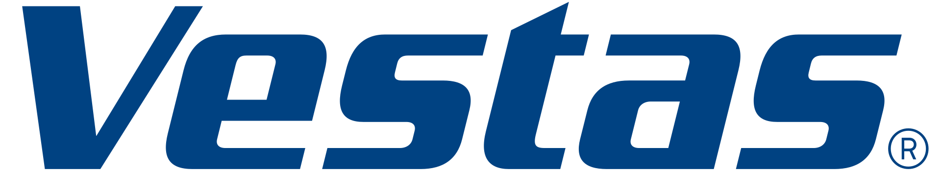 Veslas logo in blue text with a registered trademark symbol.