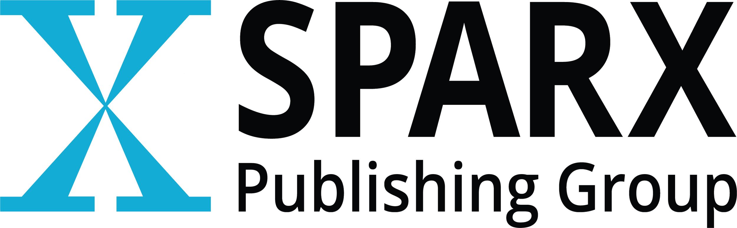 Logo of Sparryx Publishing Group featuring a blue abstract geometric design and black text.