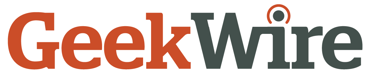 Logo for GeekWire with the words 'Geek' in orange and 'Wire' in gray, featuring a small orange circle above the letter 'i'.