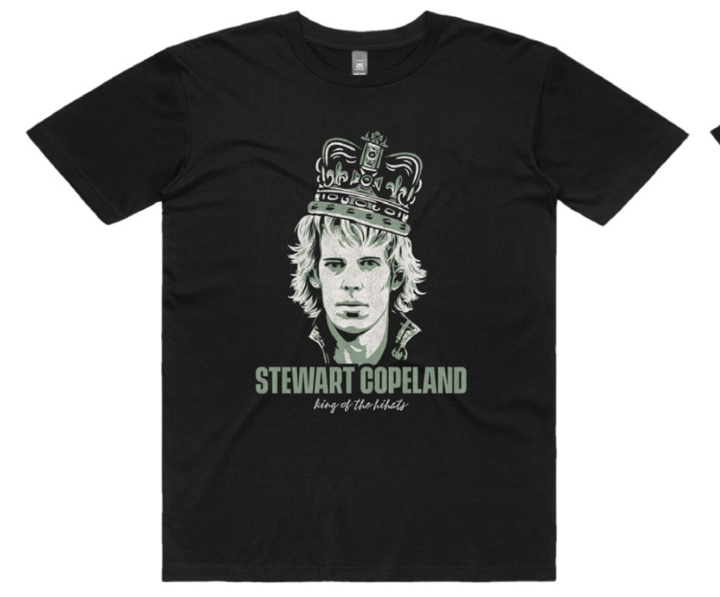 Stewart Copeland King Of The Hi-Hats w. Crown T-Shirt - Black