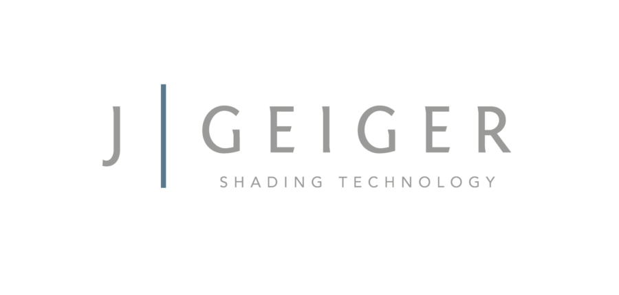 Logo for J. Geiger Shading Technology with the company name and tagline on a black background.