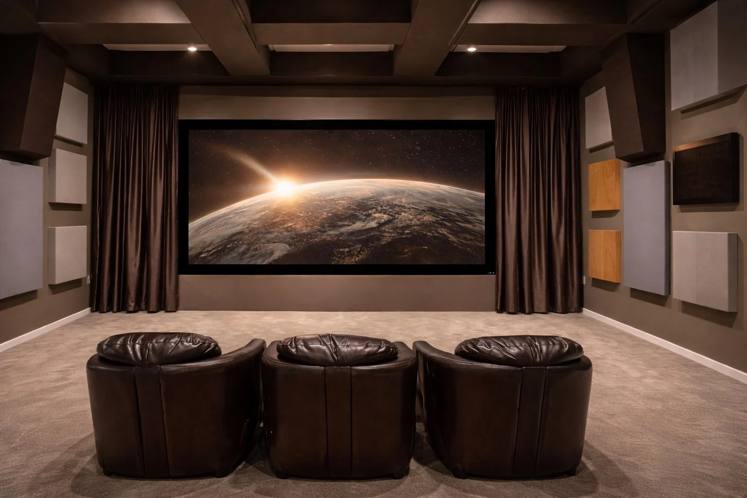 Grimani Systems reference level luxury home theater in Marin County at Audio Video Integration in San Rafael CA.