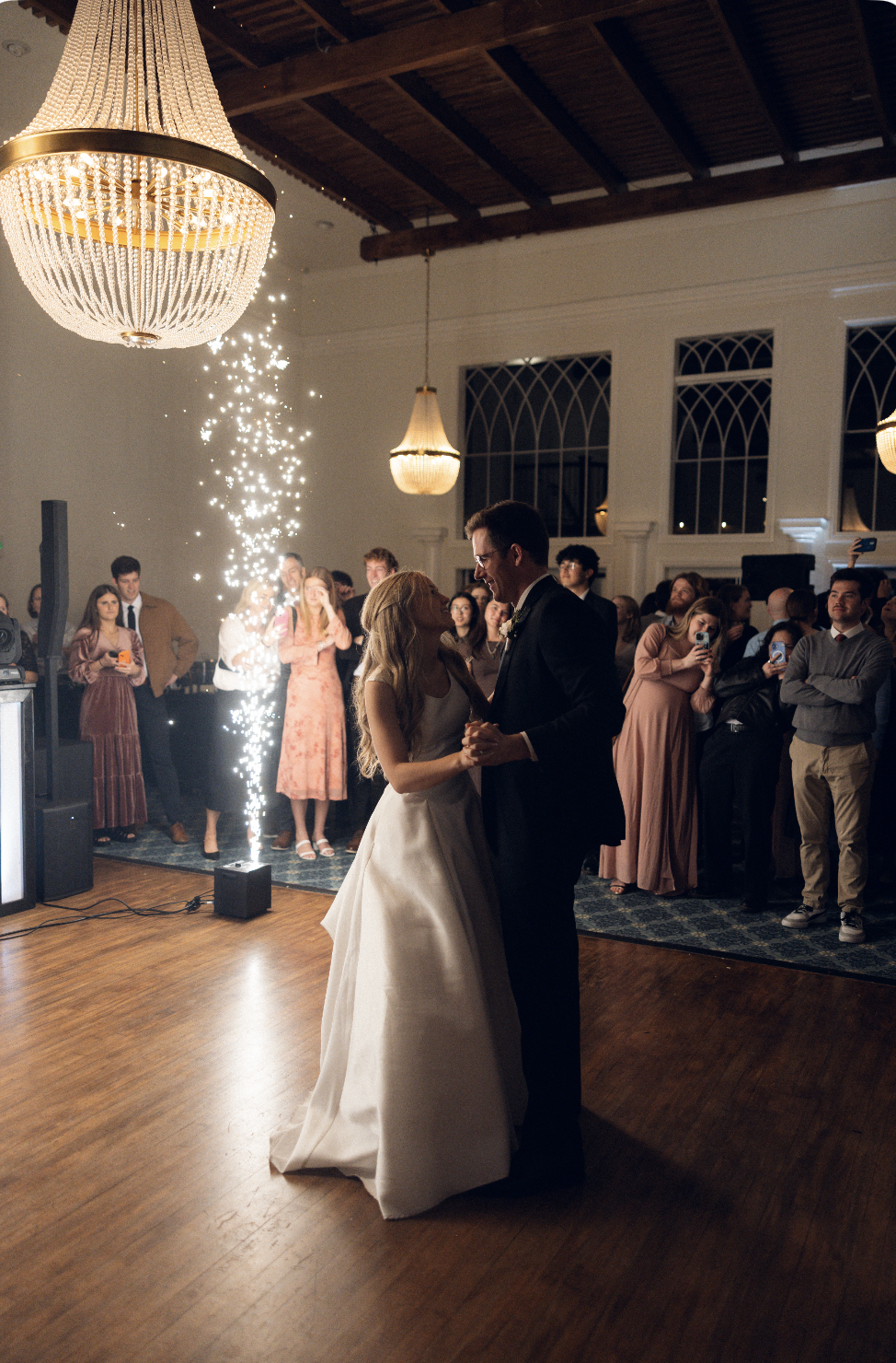 First dance cold sparks with Brown Sound Salt Lake City Wedding DJ as the MC and DJ