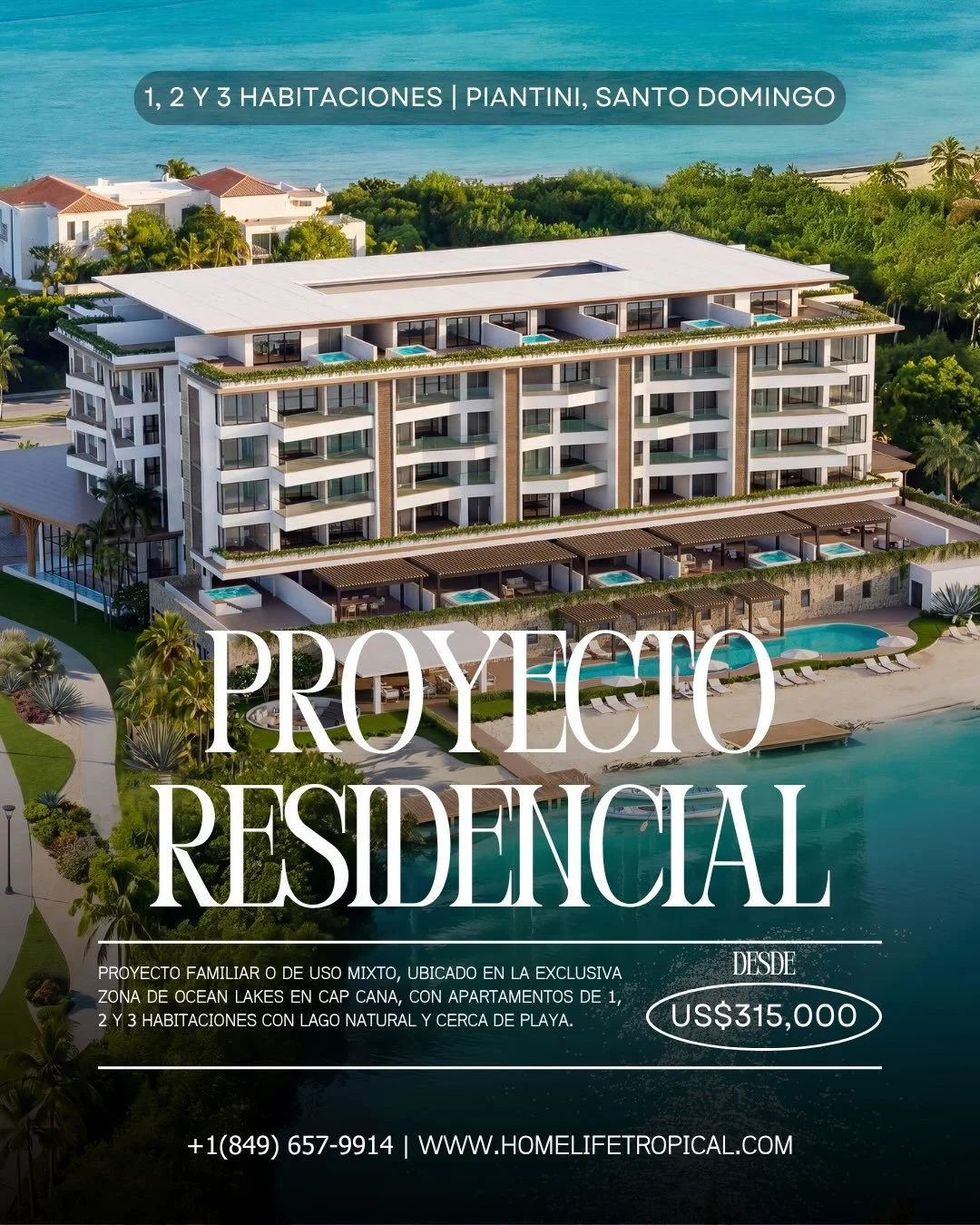 Vive frente al Lago Azul en Ocean Lakes, Cap Cana. 🌴✨

Un moderno desarrollo residencial de 64 apartamentos, con unidades de 1, 2 y 3 habitaciones y penthouses, dise&ntilde;ado para ofrecer amplitud, privacidad y una experiencia de vida tipo resort.
