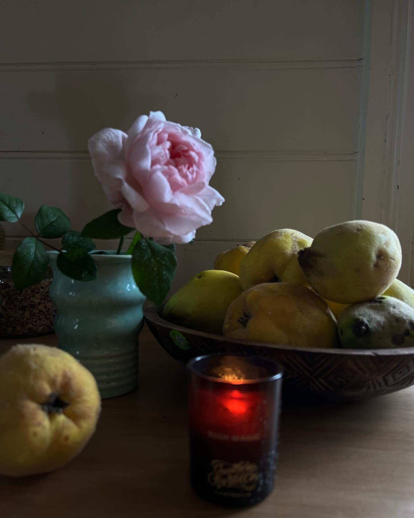 It&rsquo;s almost a shame to cook them . Each year my friend Tani from @southernwildco brings a big box of quinces from her tree. The scent, just like her candles, is intoxicating . Making the quince paste is a monumental effort although well worth i