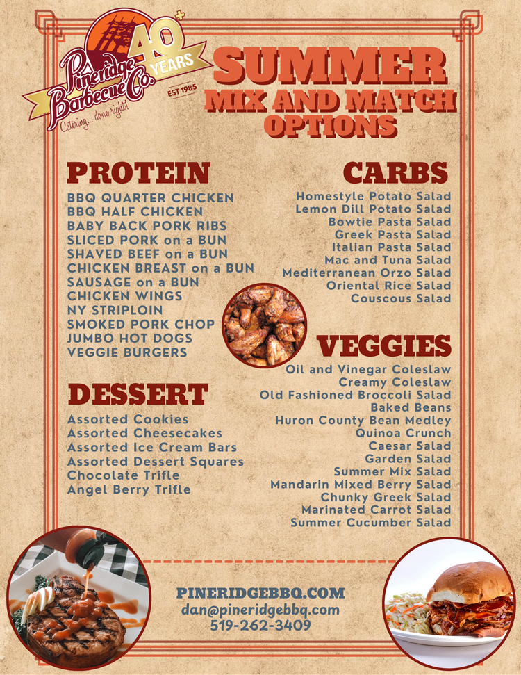 Seasonal Specials — Pineridge BBQ