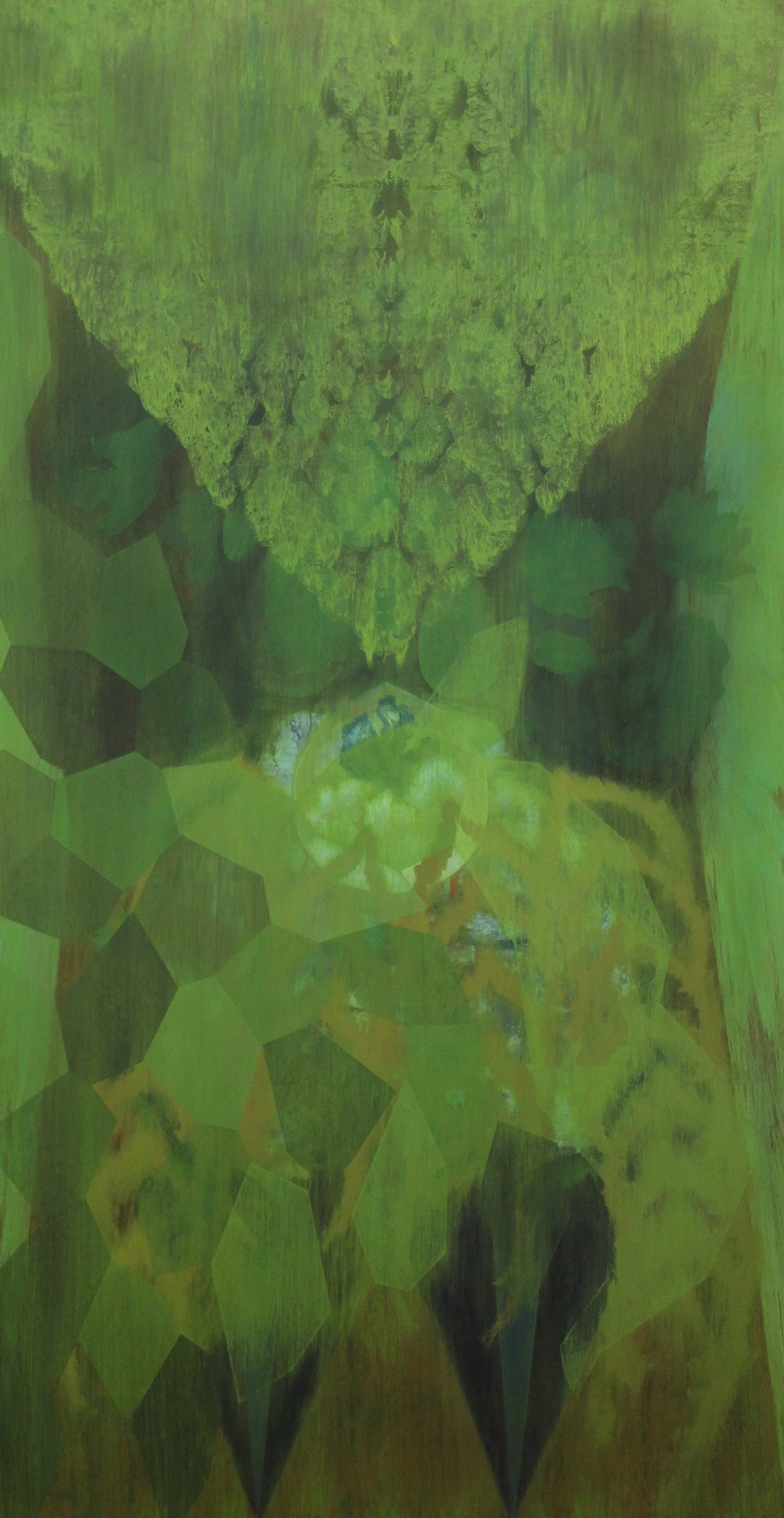 We Are Here Just Once, no. 4, ink on wood panel, 22"x42", 2025