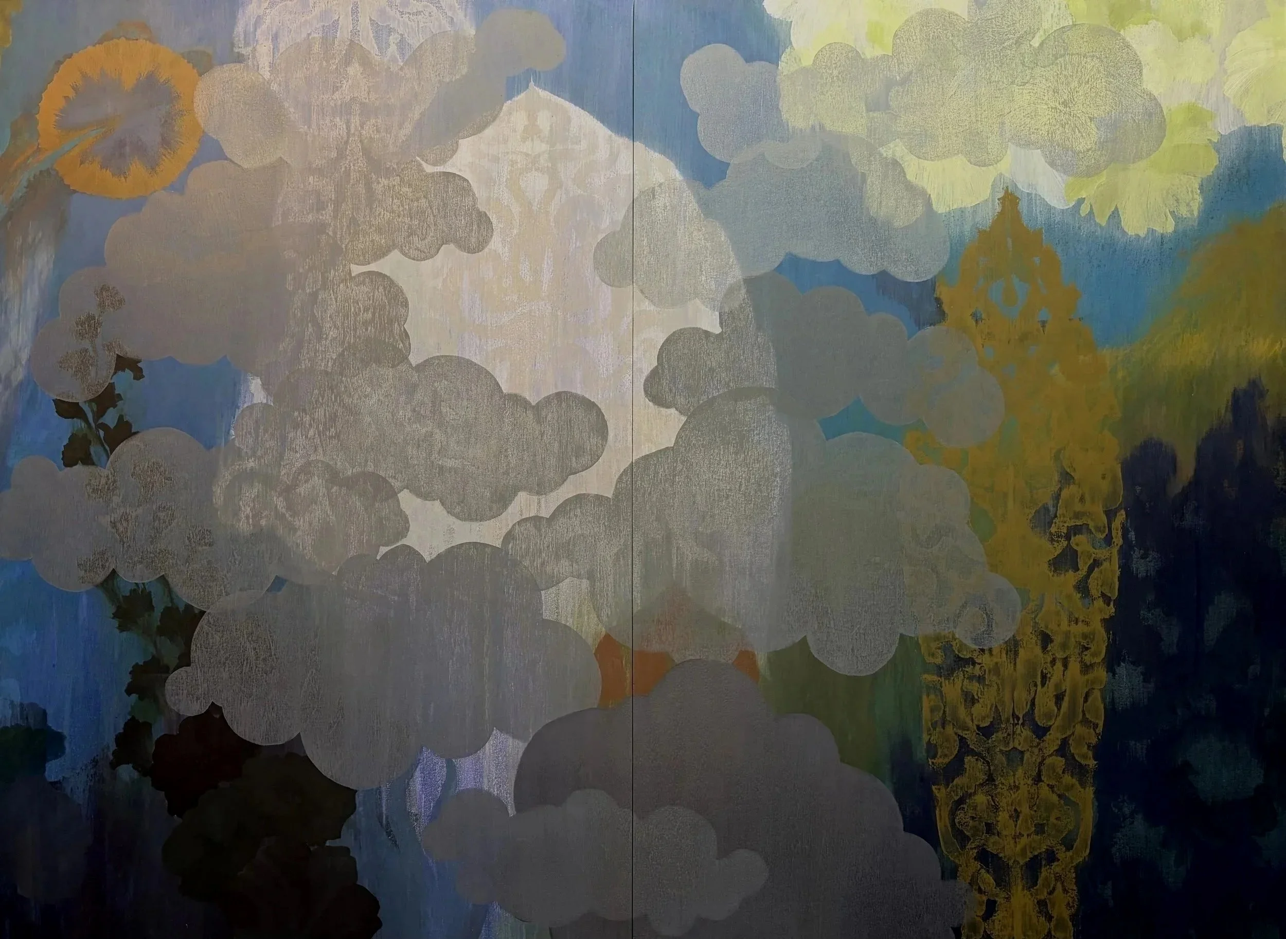 Losing the Light, ink on wood panels, 36"x48", 2026