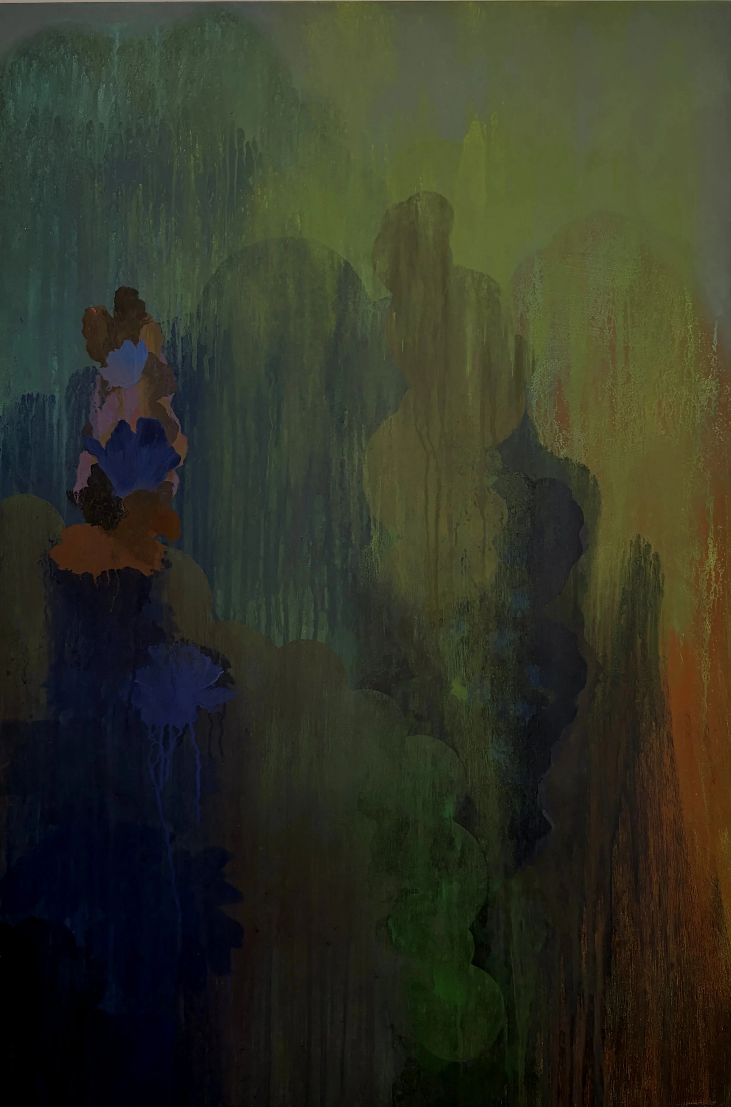 Understanding Hides in Mists, no. 3, ink on wood panel, 24"x36", 2026
