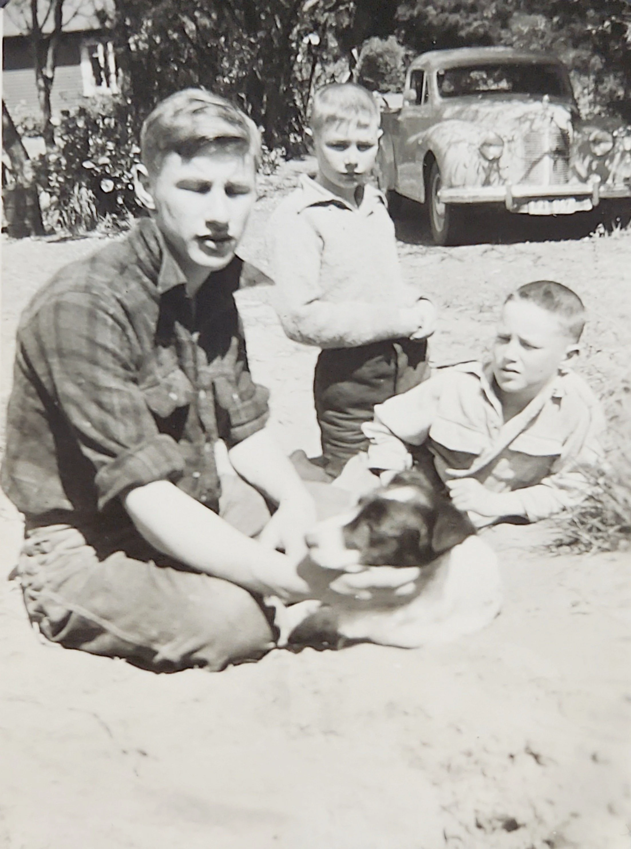 L-R: Arthur, Jeremy, Nick  at Marly's Cottage circa mid 1950s