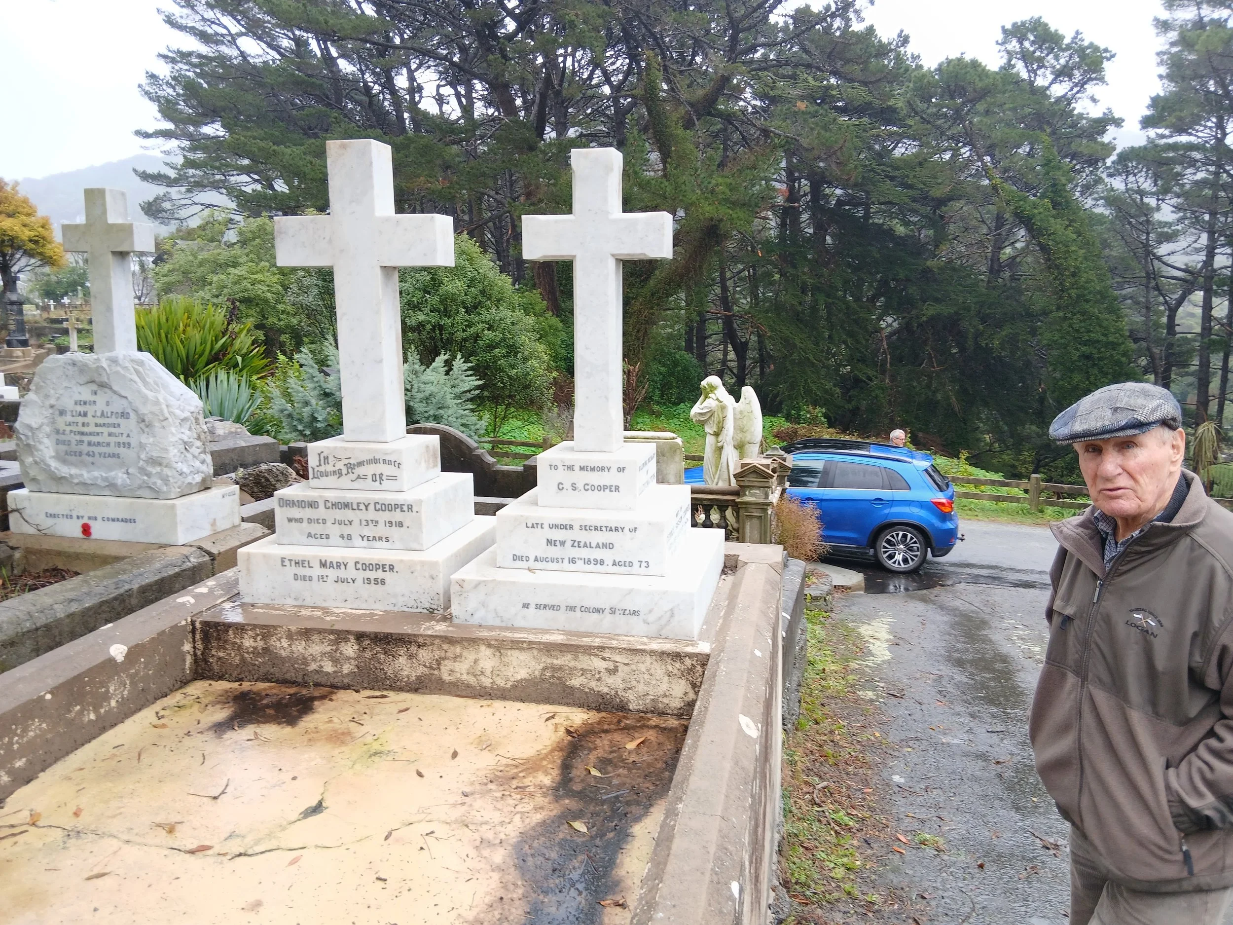 The graves of George Sisson Cooper and Ellen Chaffers Cooper (nee Riddiford), Arthur Cooper on the right