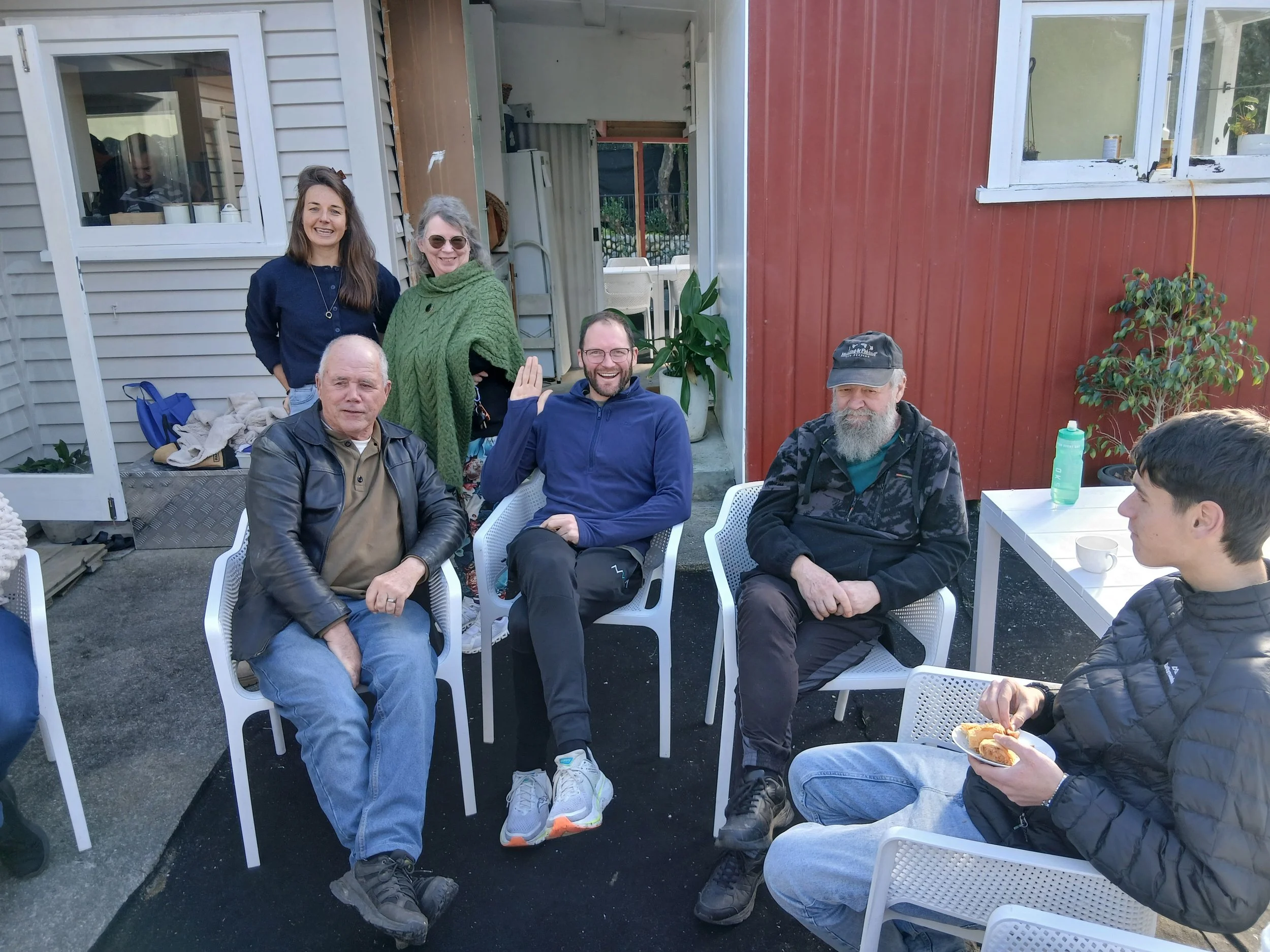 Back L-R: Sally McGrandle (Casey Glover's partner), Cassandra (Ruth) Glover Front: Simon Casey, Casey Glover, Andrew Reitemeyer, Jacob Cooper