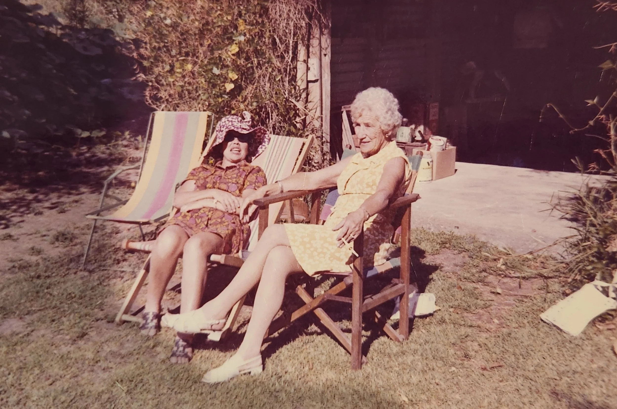 Andy with her mother Marly at 44 Tasman Rd
