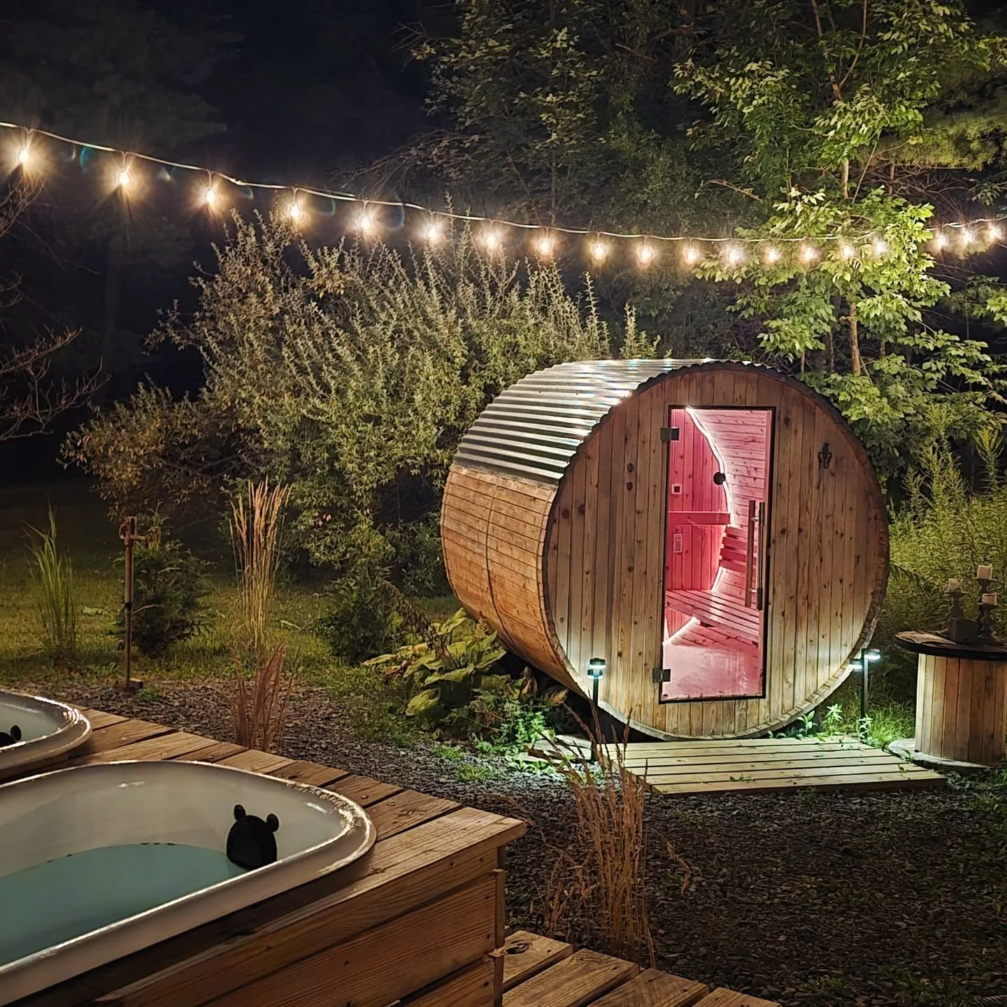 🌙 Calm nights in the outdoor spa hit different at The Hideaway ✨

 Imagine the steam rising into the cool night air, the woods all around you alive with stillness, and nothing but the sound of nature. Whether you&rsquo;re soaking under the stars or 