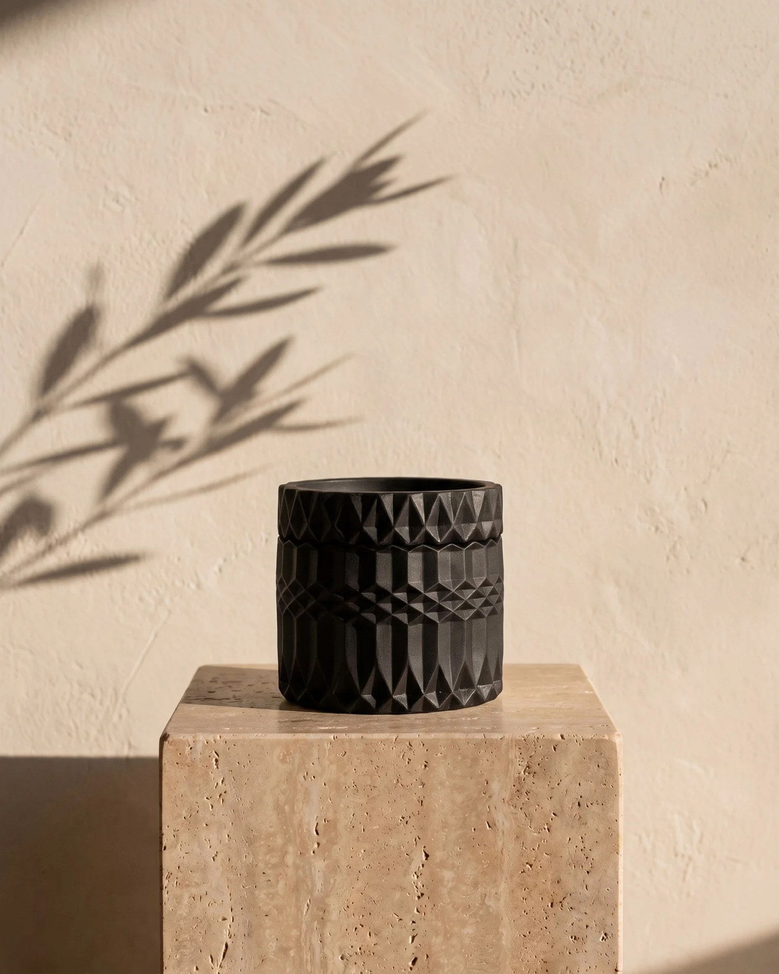 Dean + Oak Forma Candle in Noir, in morning light