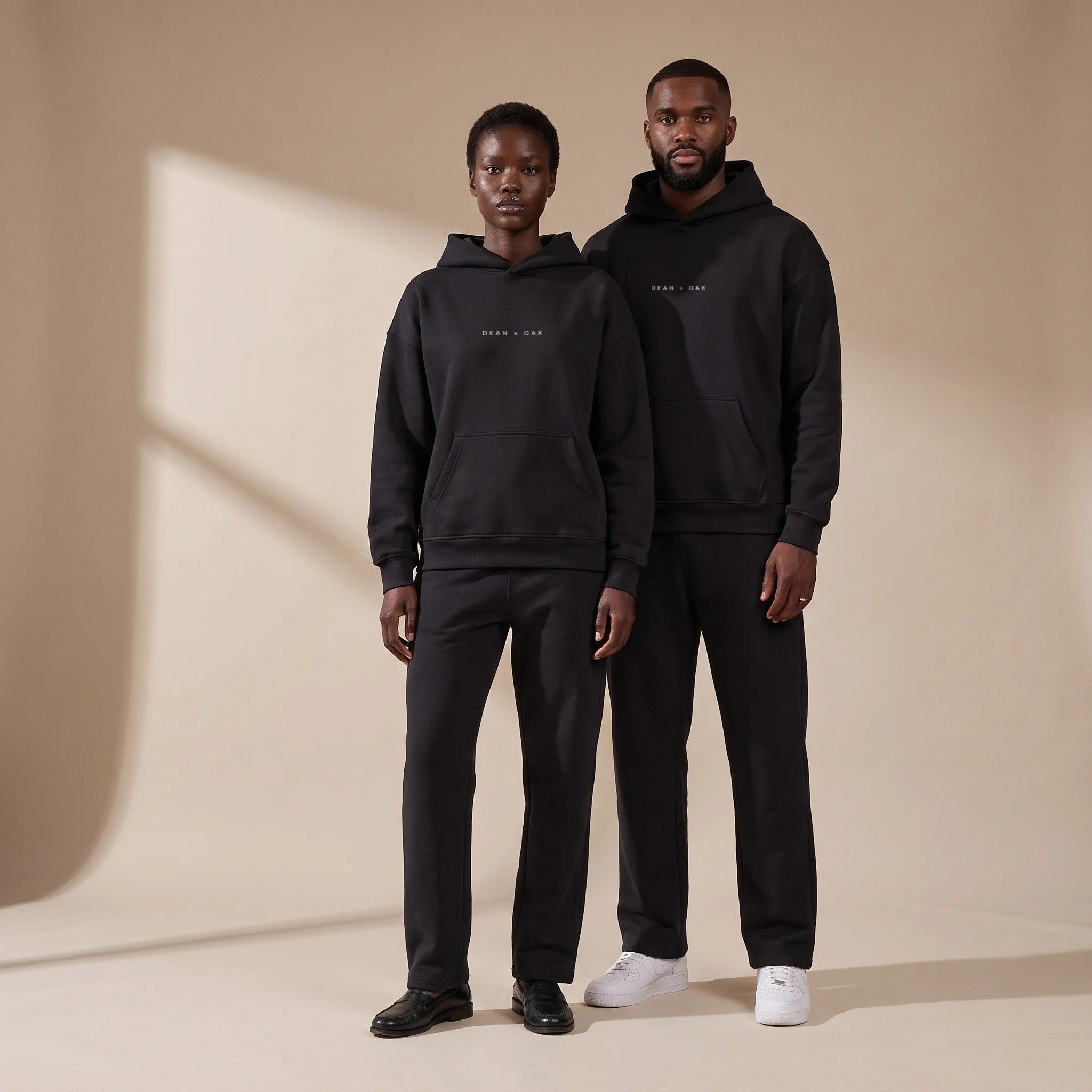Dean + Oak Hoodie + Sweatpants Set, worn on a model