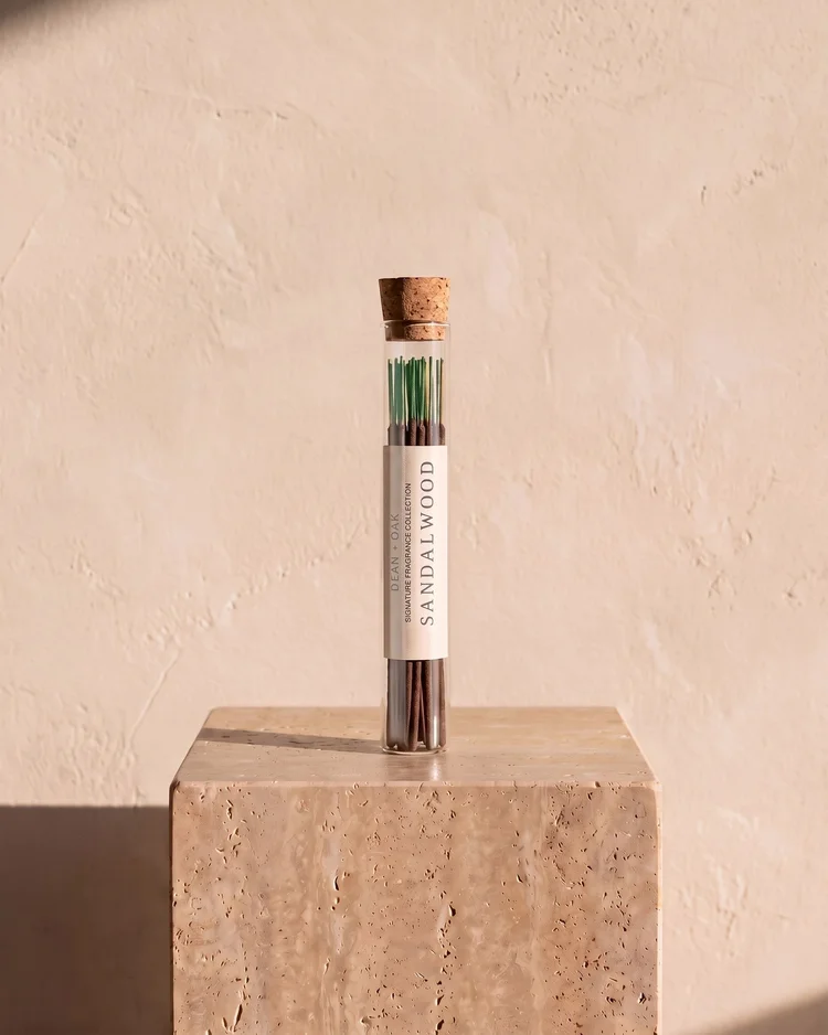 Sandalwood incense in a corked glass tube