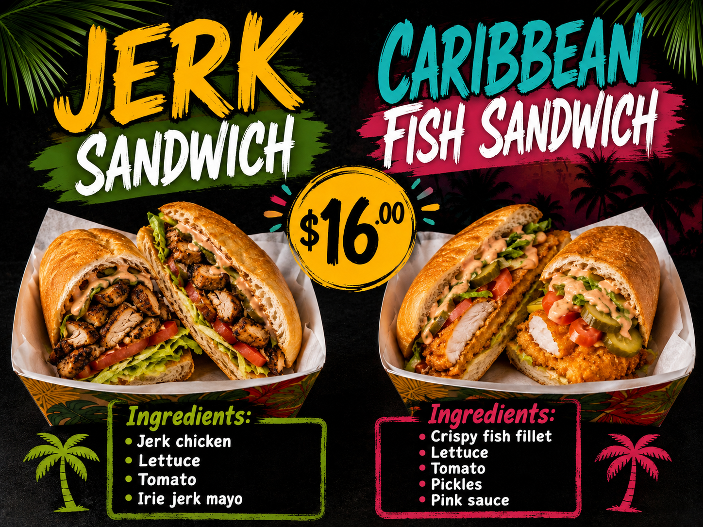 Jerk or Caribbean Fish Sandwich