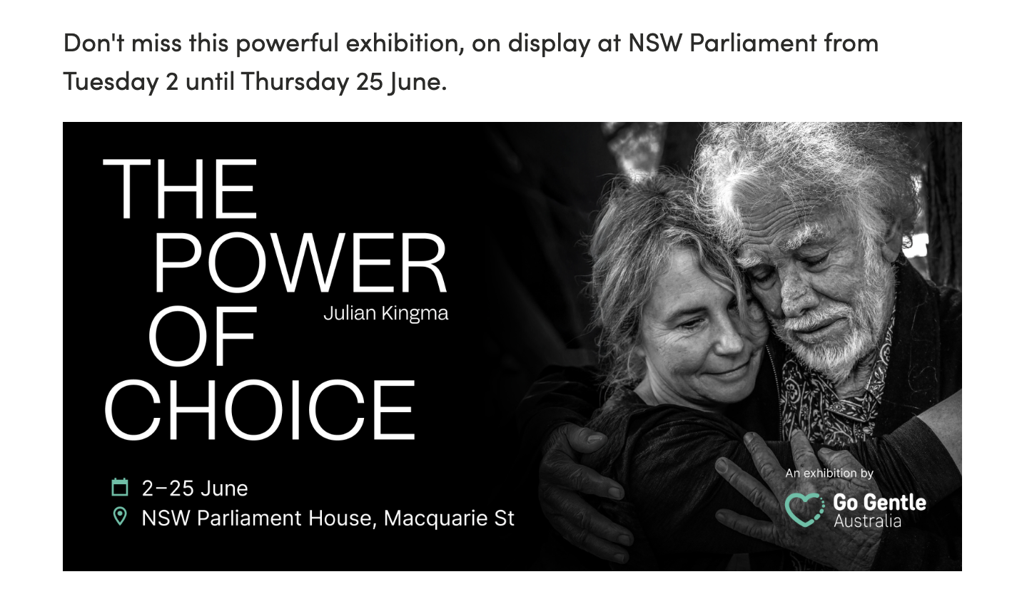 Julian Kingma: The Power of Choice - Sydney exhibition