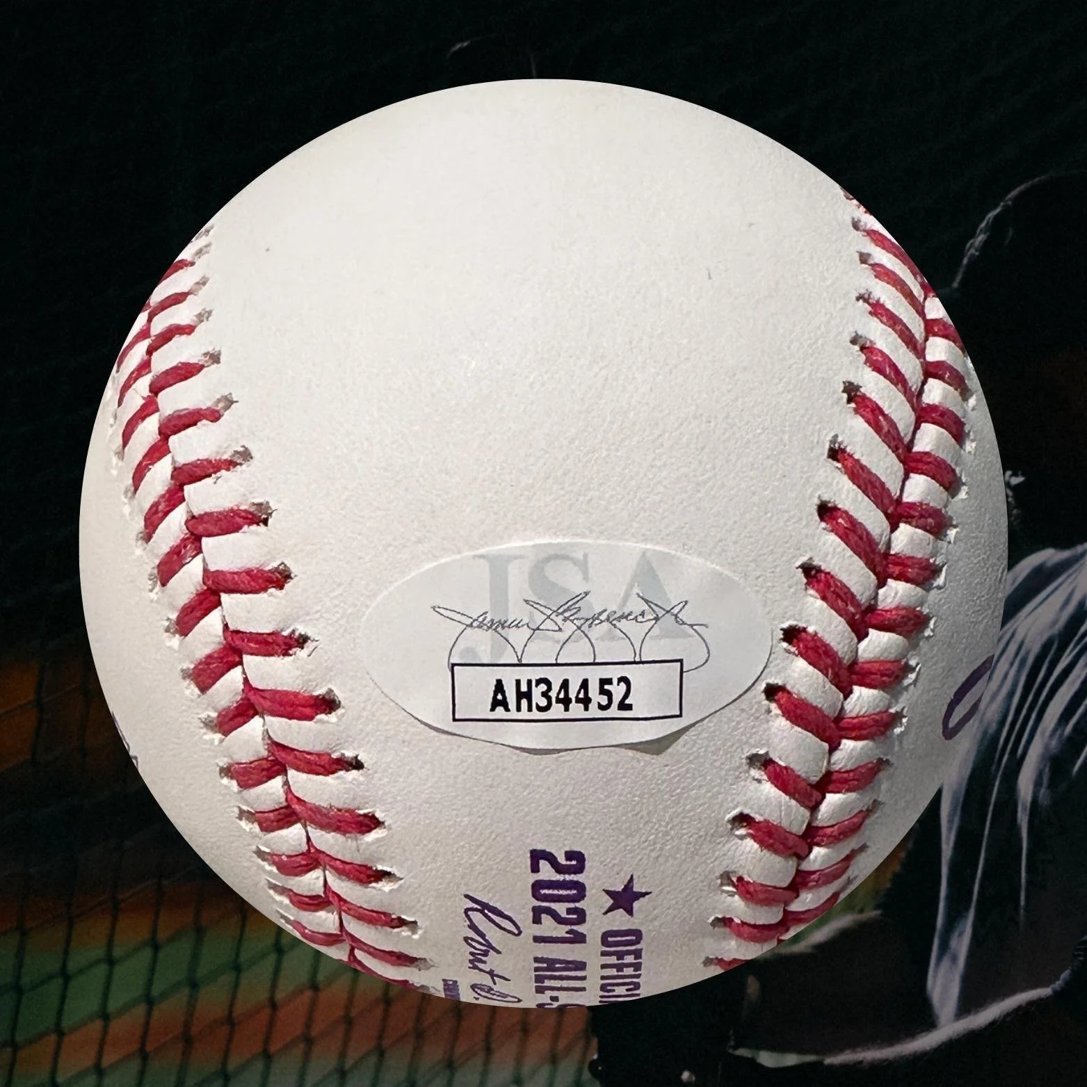 37(2) Jose Altuve Autographed MLB Official 2021 All Star Game Baseball JSA COA Right Off The Field.jpg