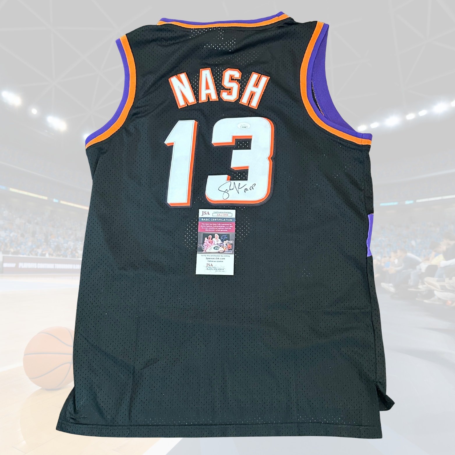 41 Steve Nash Autographed Phoenix Suns Custom Jersey _MVP_ Inscription JSA COA Right Off The Field 3.jpg