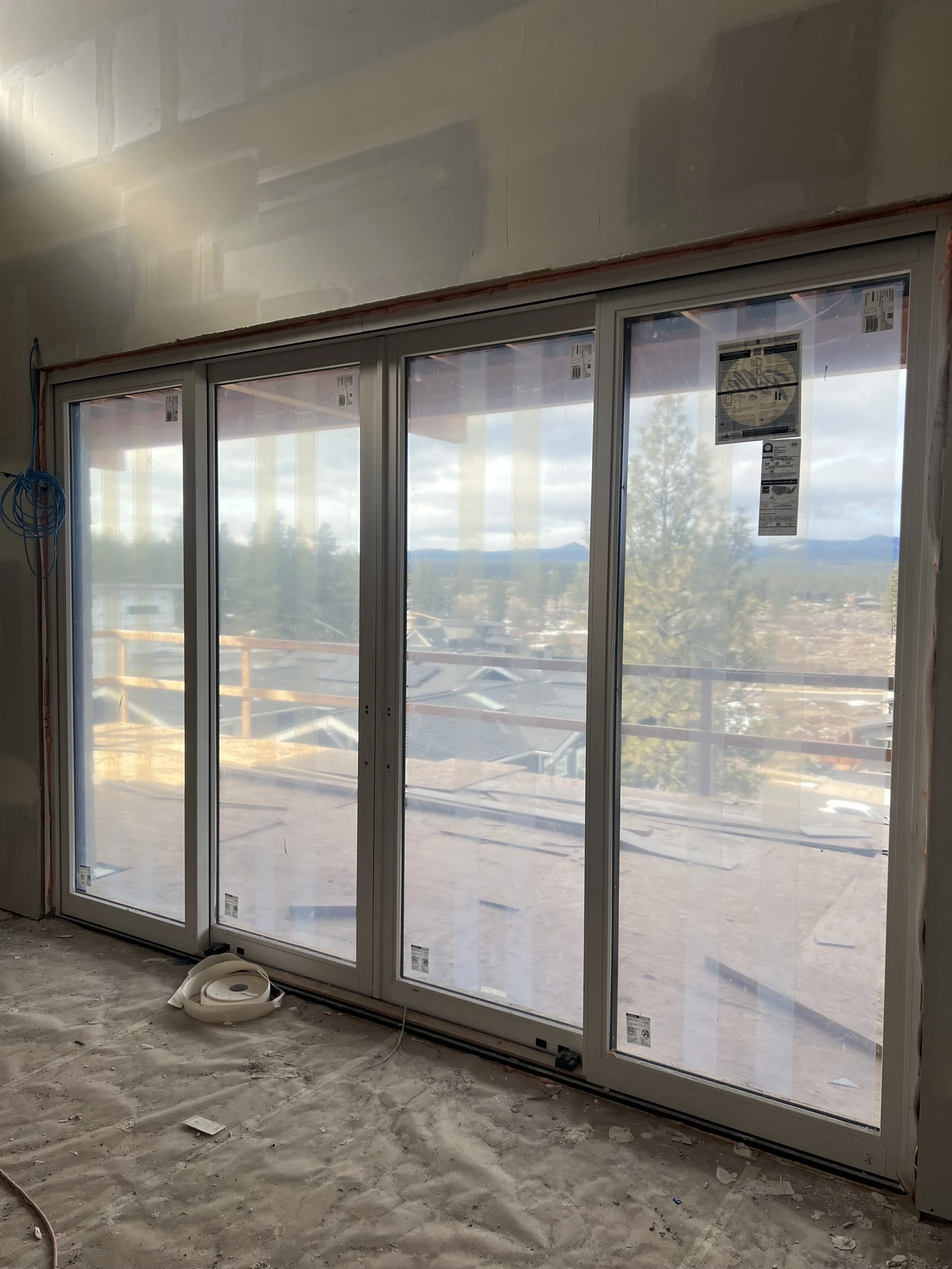 Construction progress on a "View Wall." We are framing the rough opening for a multi-slide door system. 