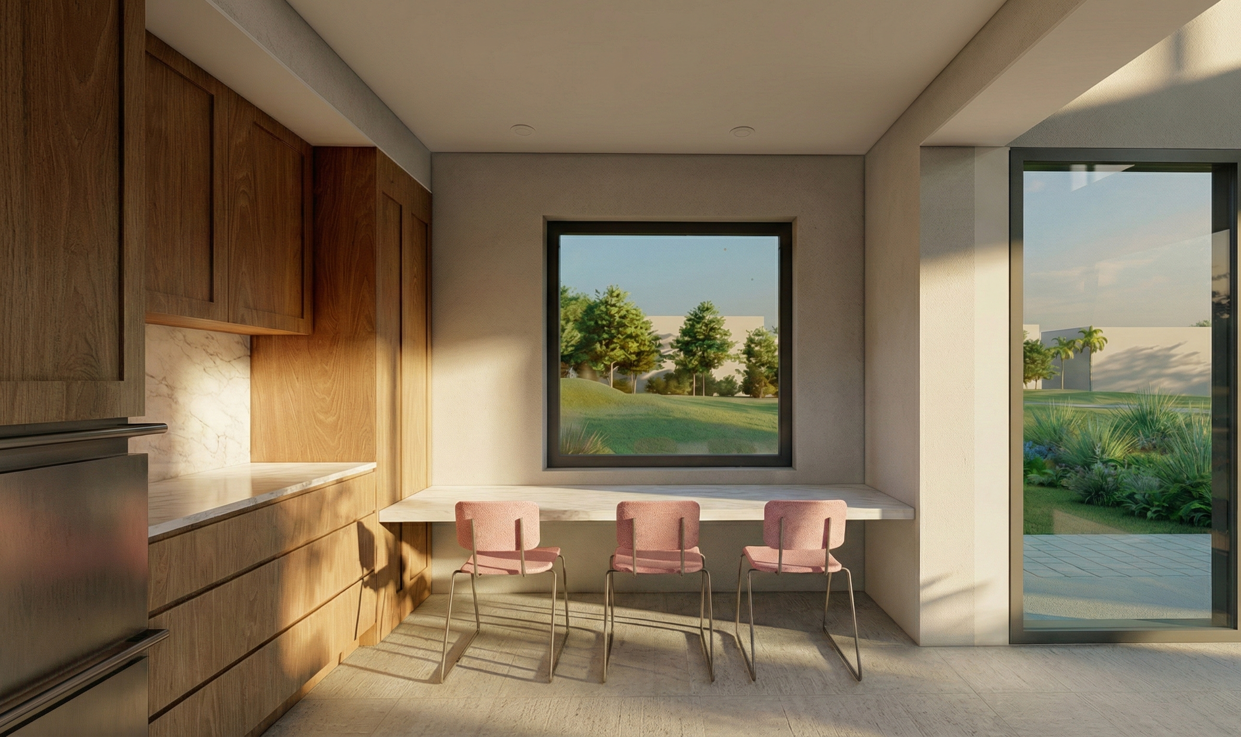 Minimalist breakfast nook  