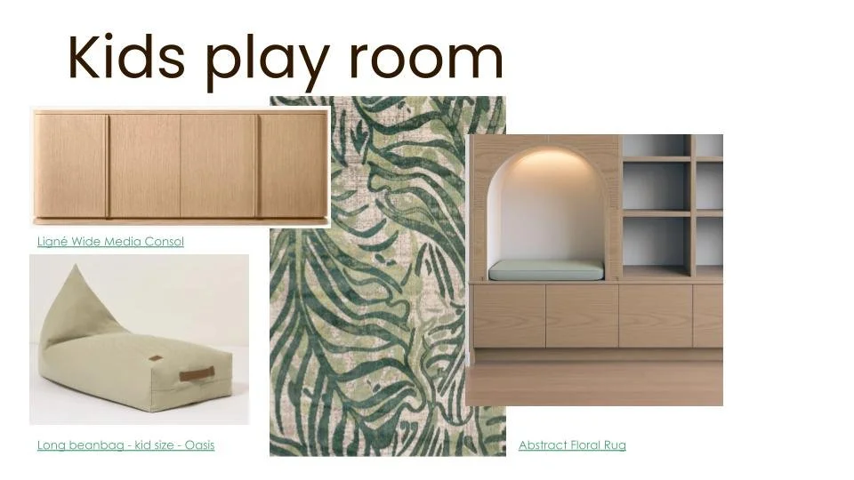 Custom children's joinery design featuring a built-in reading nook with integrated storage. The design utilizes durable laminates and soft beanbag seating to create a safe, playful environment that can evolve as the children grow.