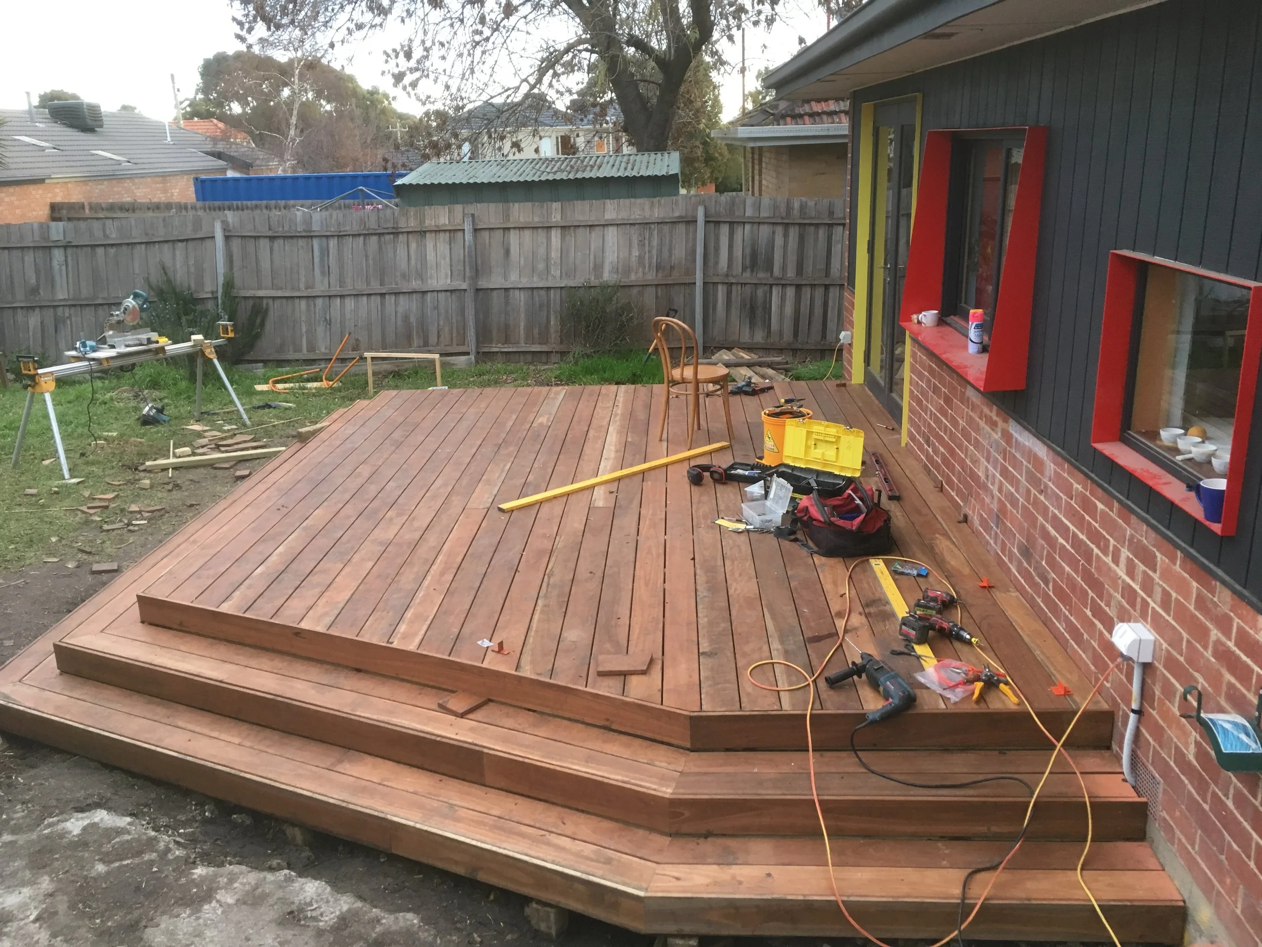 Timber deck construction and carpentry project