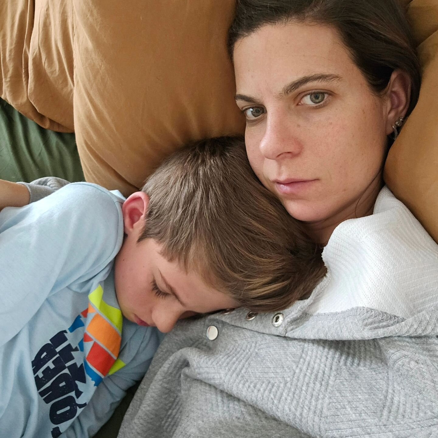 Do your older kids snuggle you when they're sick still? How old were they when they stopped?

He may be almost as big as me but he'll never be too big to snuggle.... especially when he's not feeling good. Time to slow down because my first baby is ju