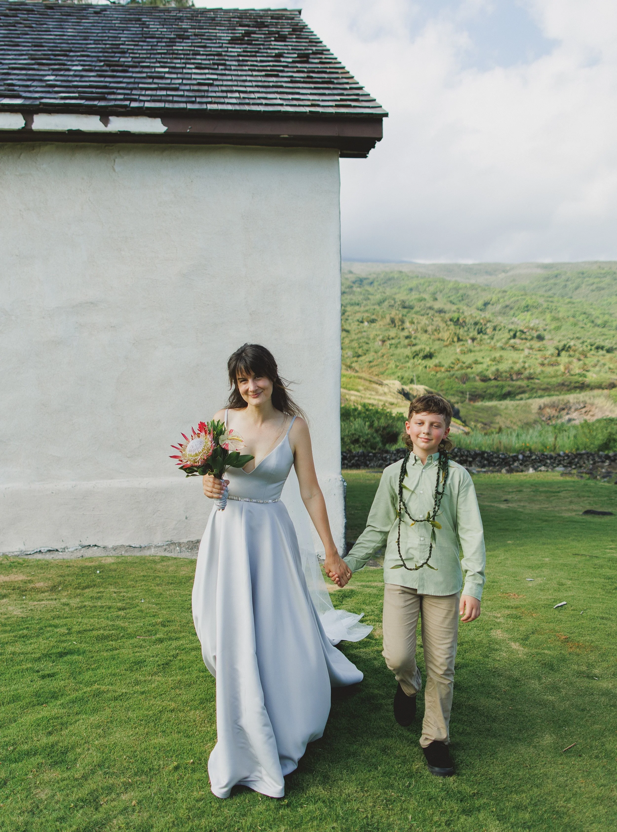 This location is a IYKYK kind of spot! Walking his mom down the 'aisle' with the lei on that he made for the ceremony all by himself gives me all the feels! The way this Maui elopement evolved as we planned was one of the sweetest parts. 

#mauiweddi