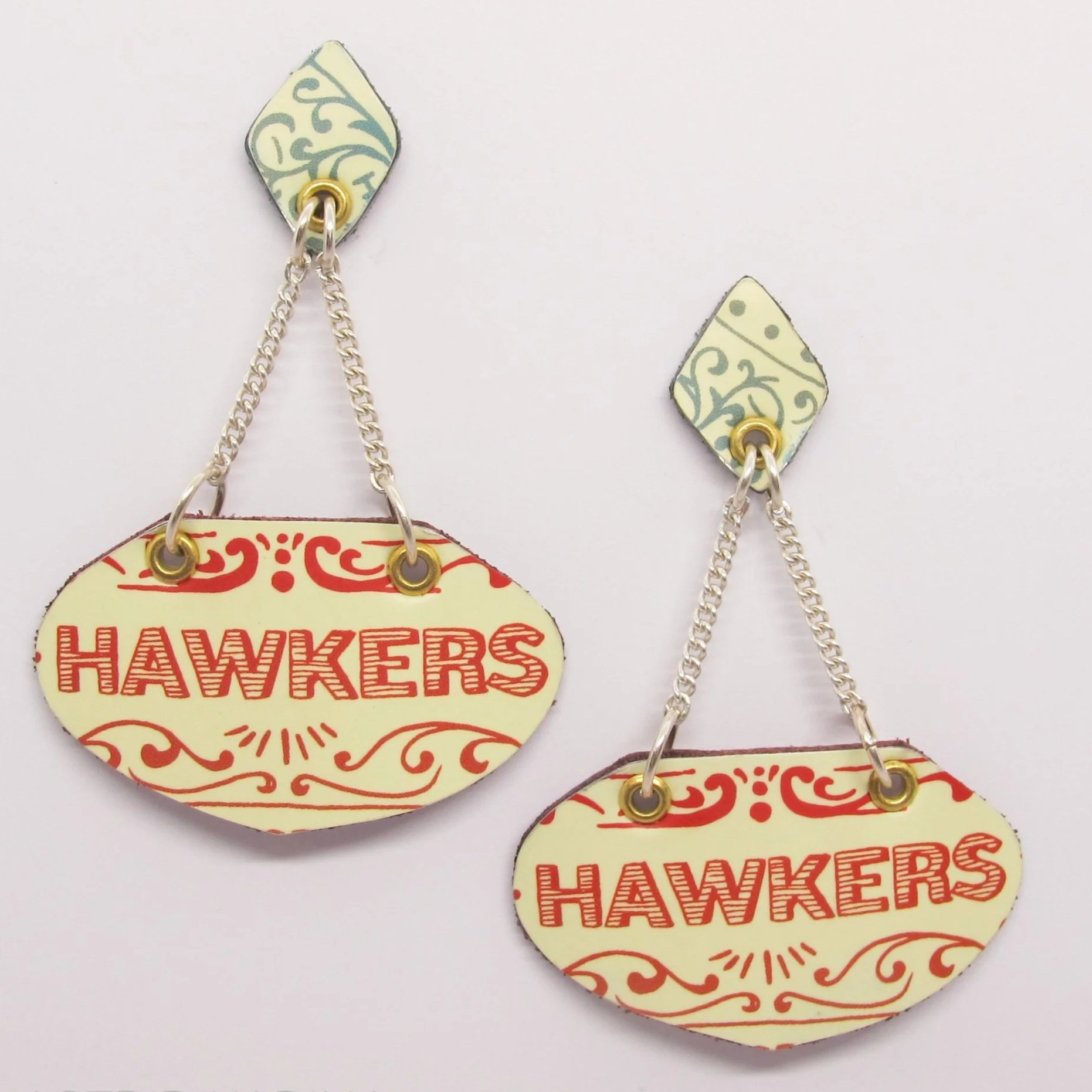 Upcycled Hawkers beer earrings by Astrid