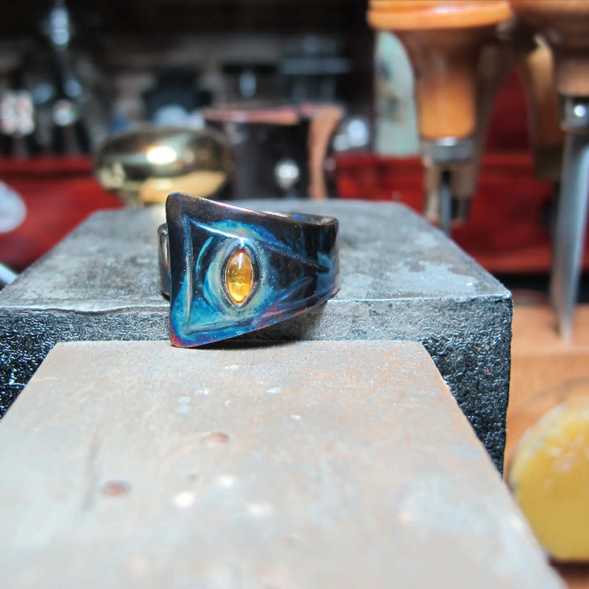 Hand made amber ring