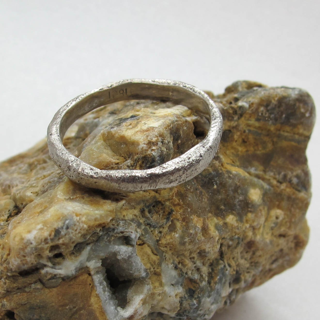 Custom white gold wedding band