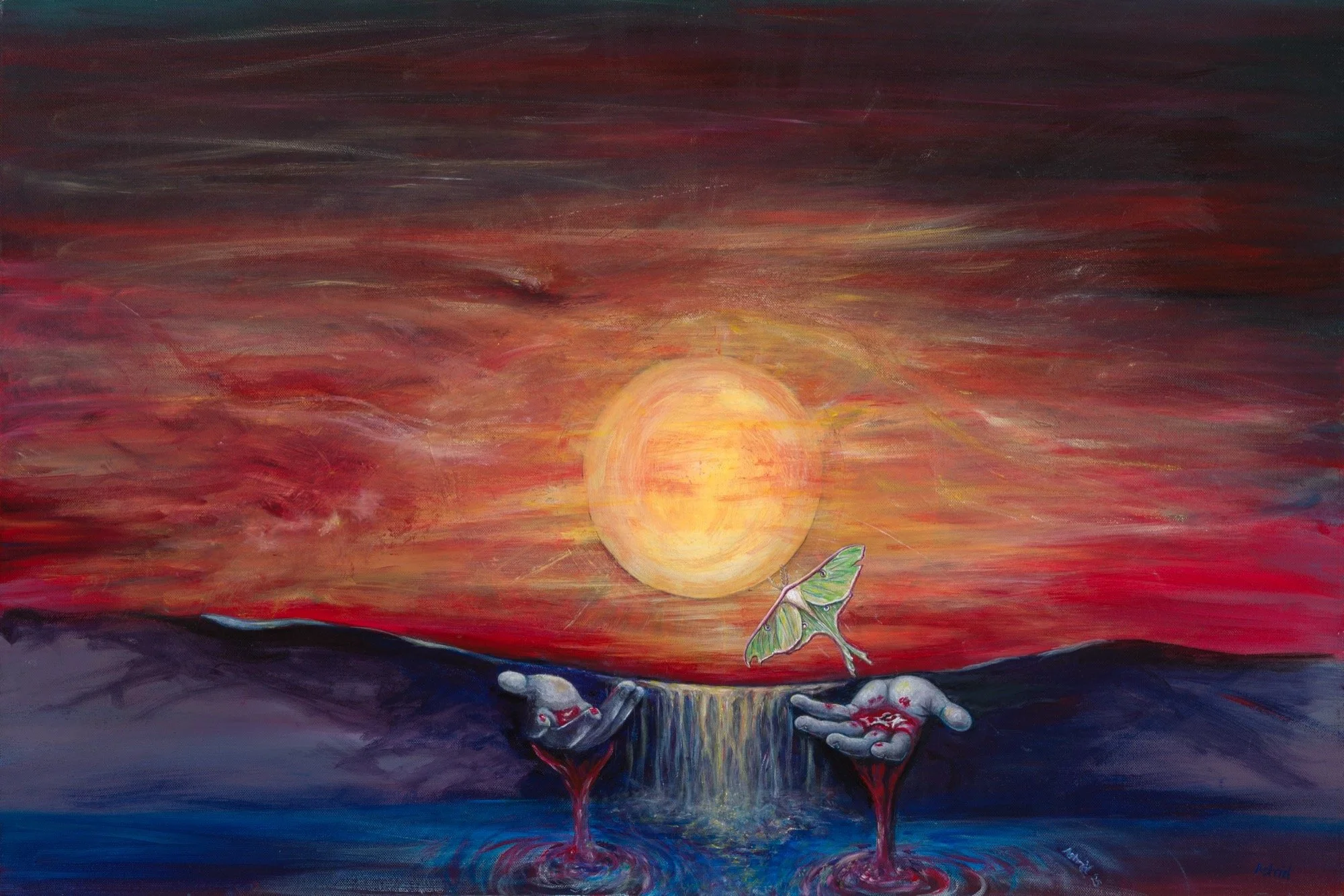 Painting by Astrid Ravendahl titled Transcending Darkness