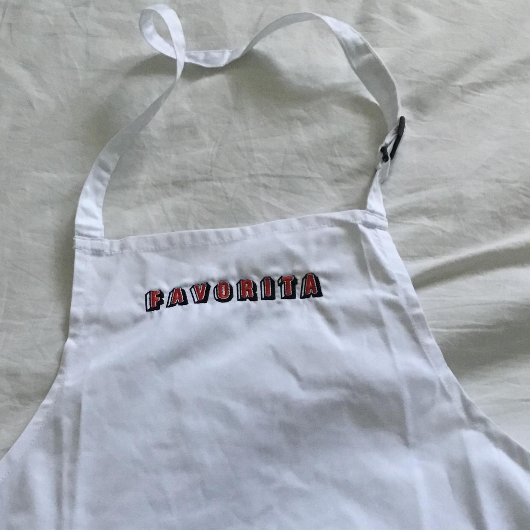 Aprons have arrived ready for our next cookery holidays coming up! Must call my mother to ask how she keeps her whites so white!