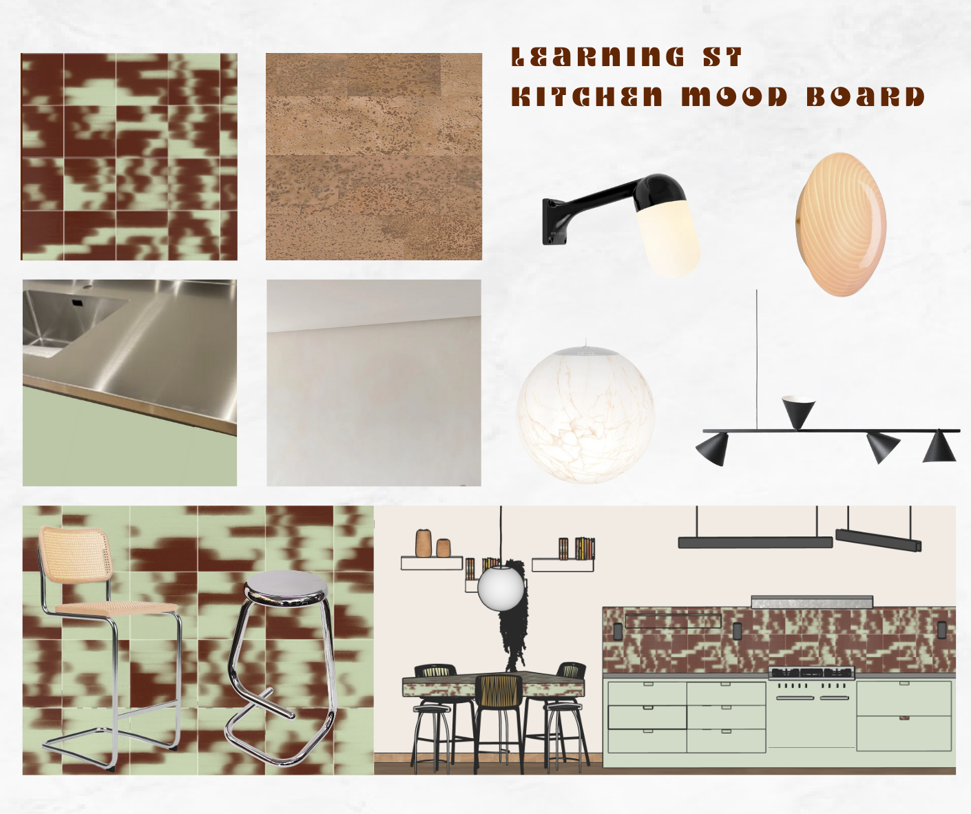 Modern kitchen with wooden cabinets, a stainless steel stove, a granite countertop, a sink, and large windows showing a lush green outdoor landscape.