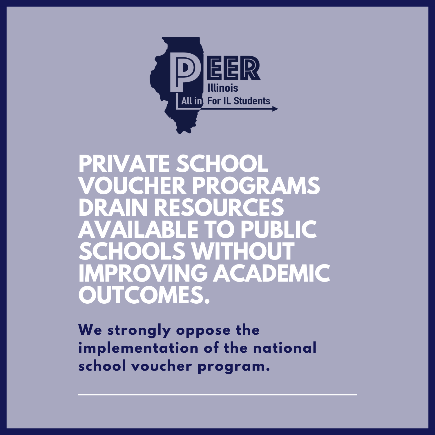 PEER Illinois Submits Public Comment to IRS Opposing Implementation of the National School Voucher Program