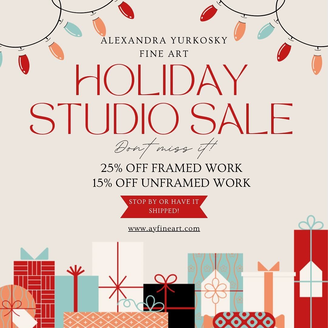 Happy Holidays!! Art is a wonderful gift for a loved one or for yourself! Stop by the studio or check out my website for availability and enjoy a discount! 
.
.
.
#oilpainting #newjerseyartist #montclairnj #montclairartist #oilpaint