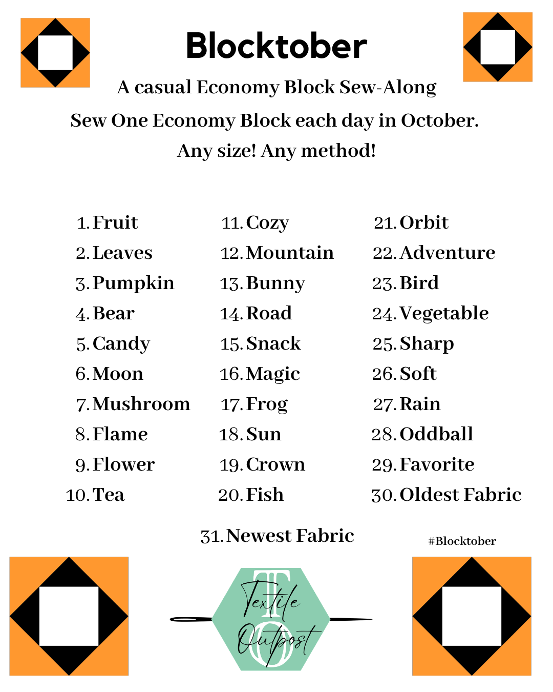 Quilt Blocktober/Hexietober: A Casual Sew Along